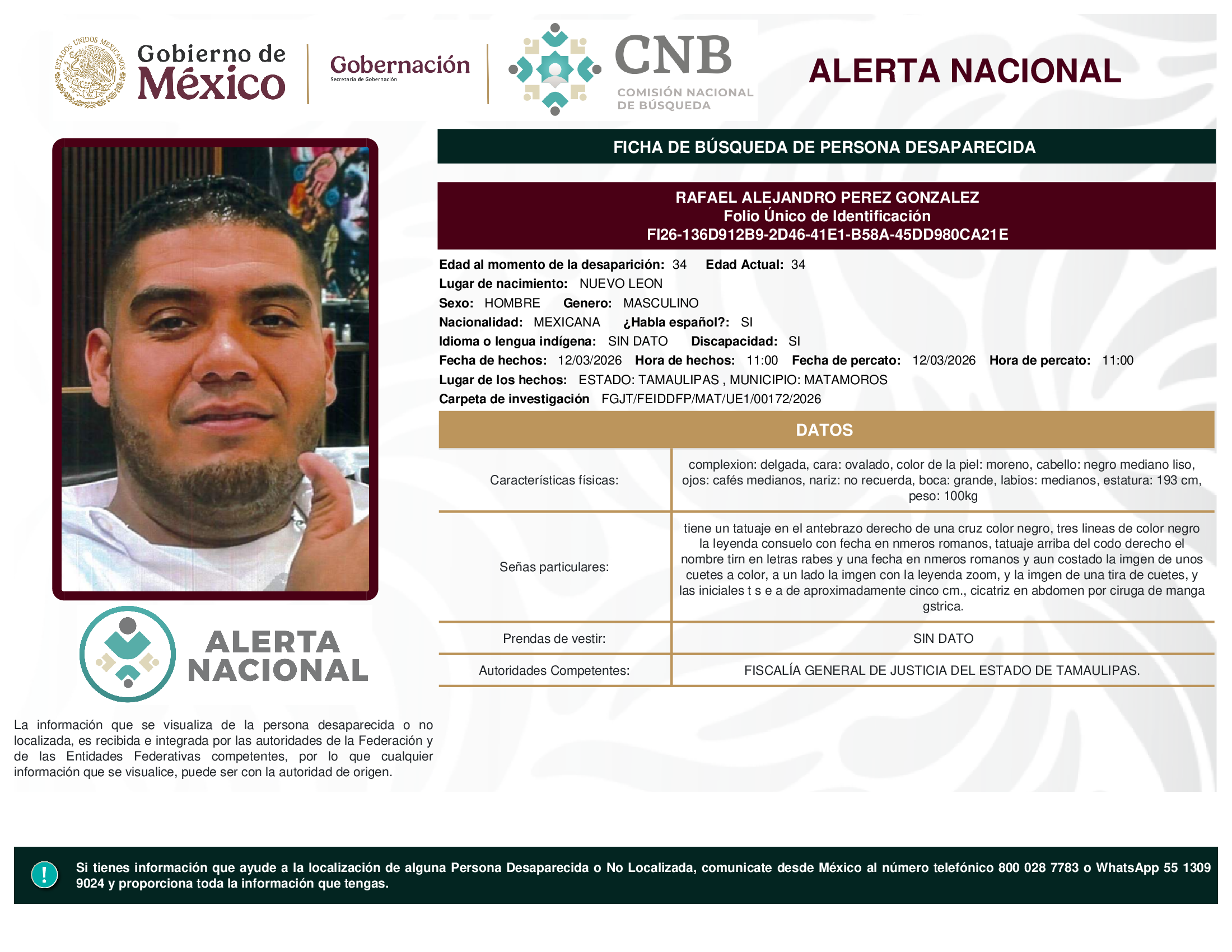 RAFAEL ALEJANDRO PEREZ GONZALEZ