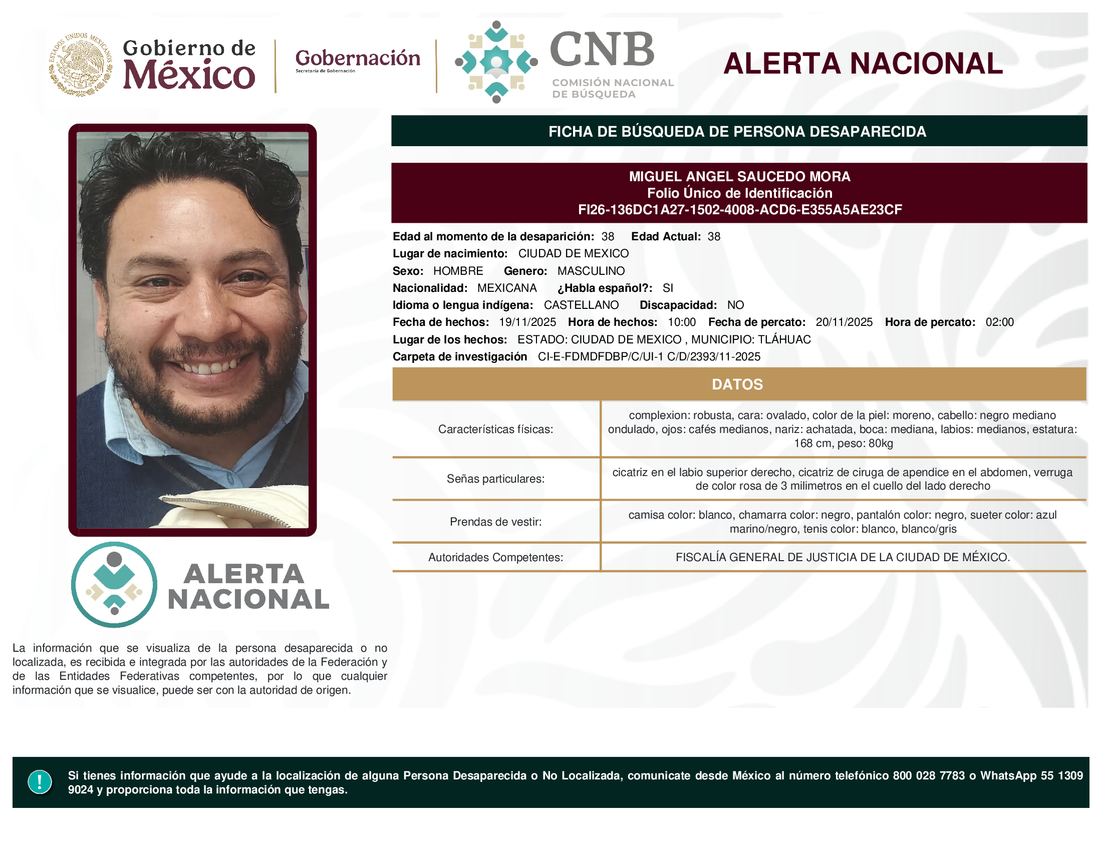 MIGUEL ANGEL SAUCEDO MORA