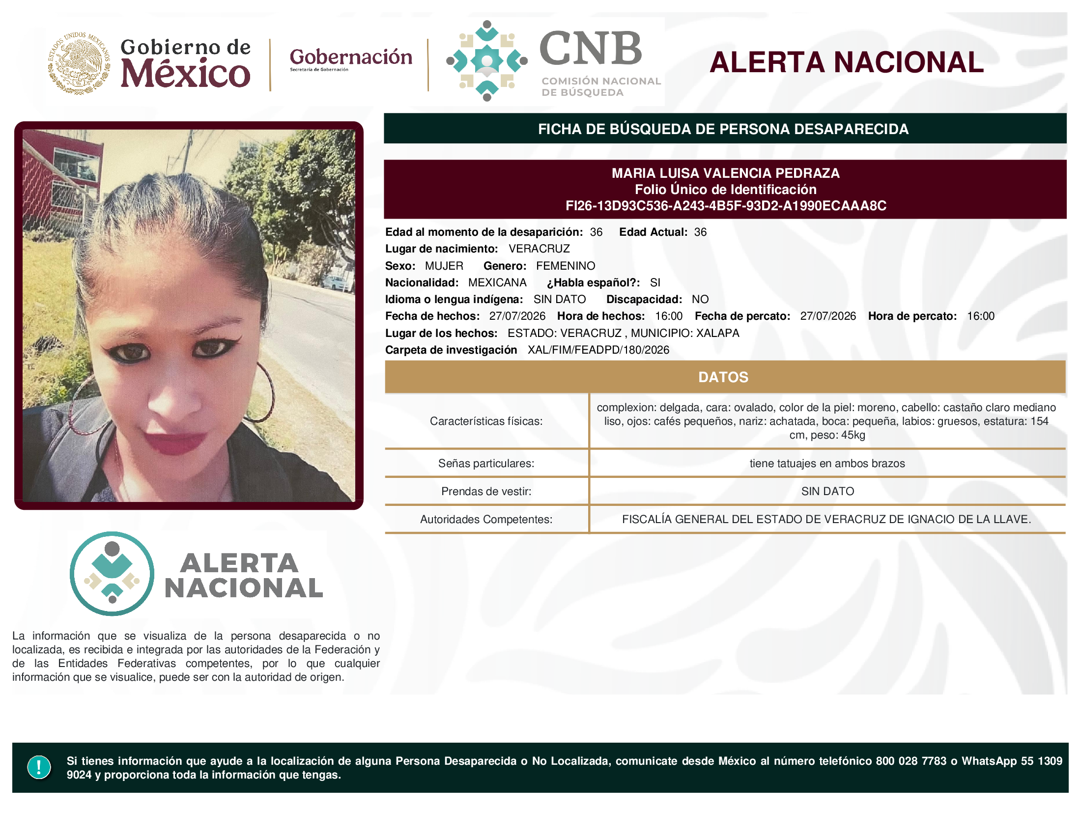 MARIA LUISA VALENCIA PEDRAZA