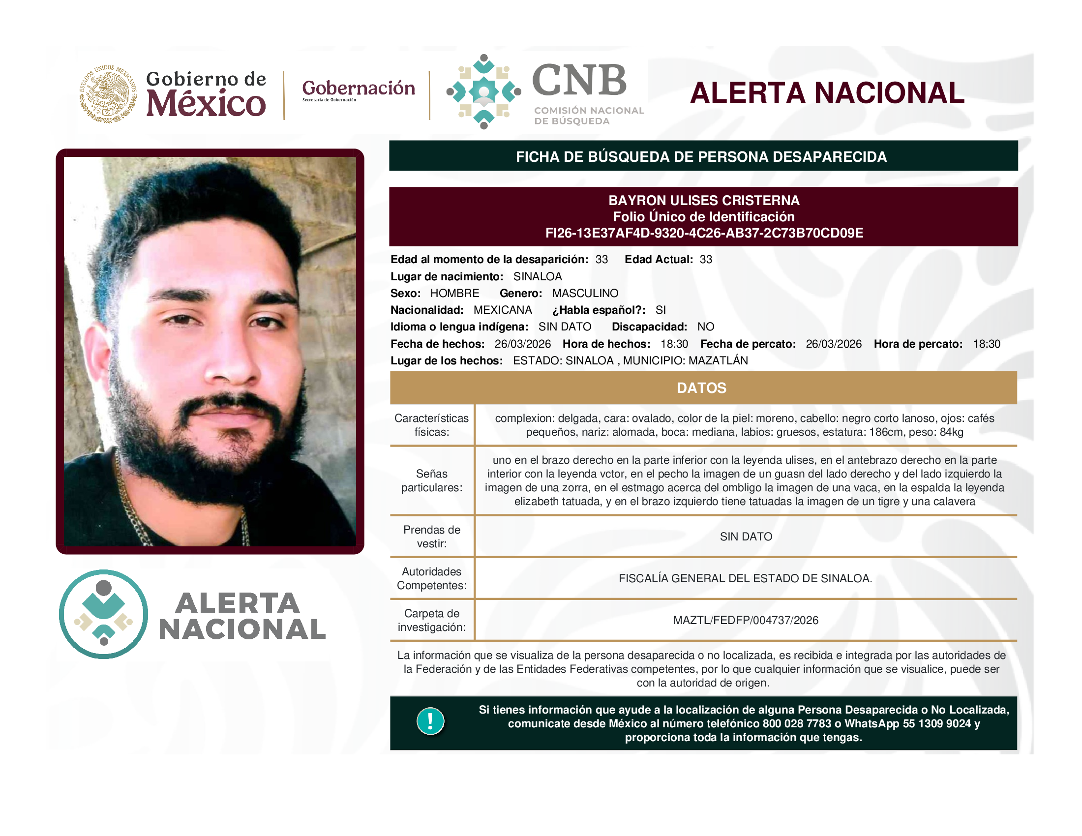 BAYRON ULISES CRISTERNA