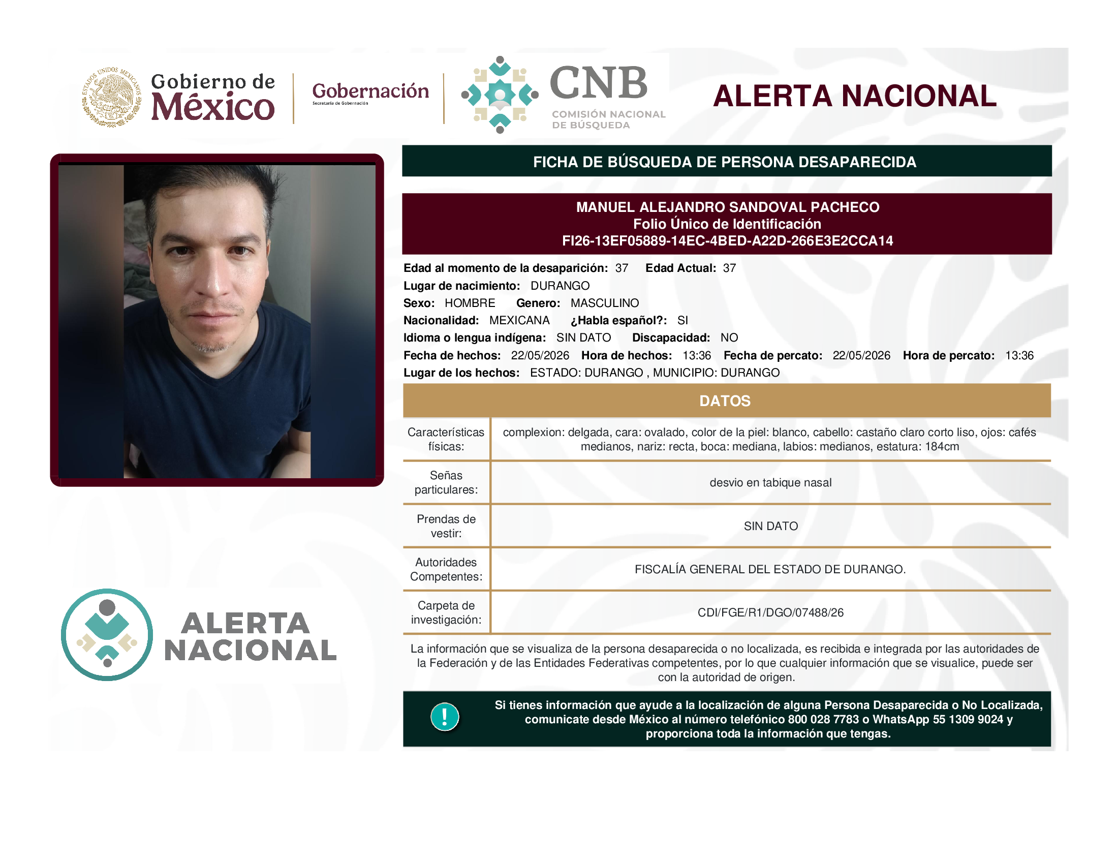 MANUEL ALEJANDRO SANDOVAL PACHECO