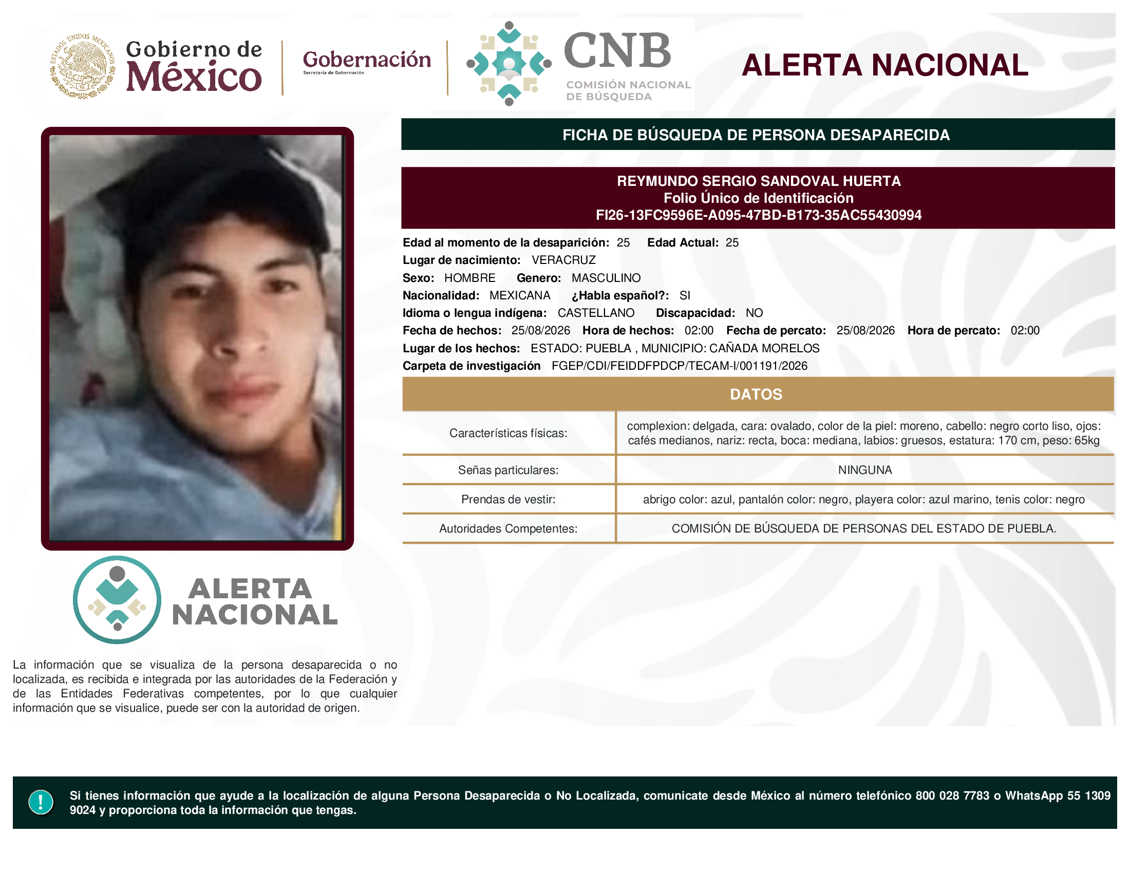 REYMUNDO SERGIO SANDOVAL HUERTA