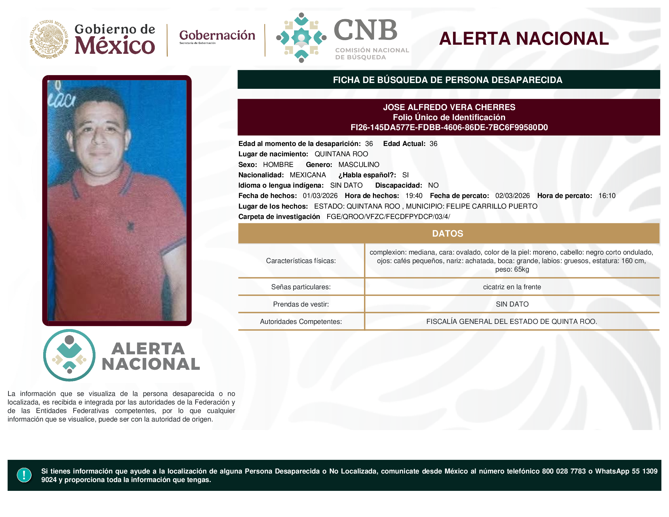 JOSE ALFREDO VERA CHERRES