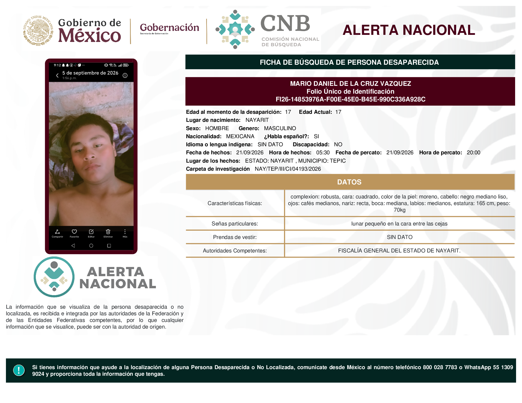 MARIO DANIEL DE LA CRUZ VAZQUEZ