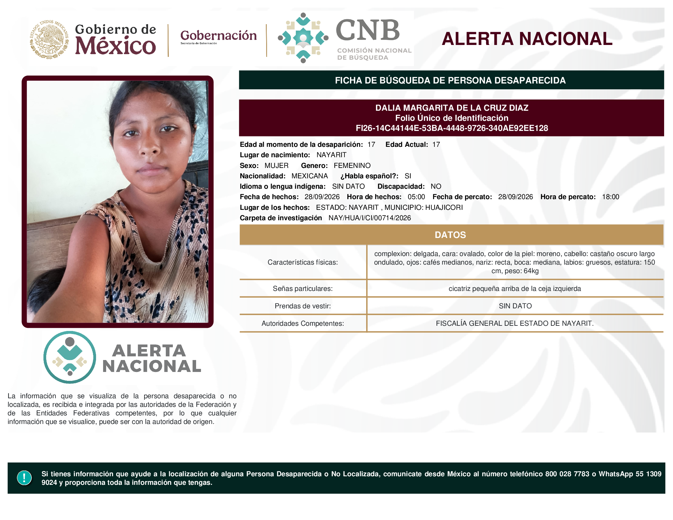 DALIA MARGARITA DE LA CRUZ DIAZ