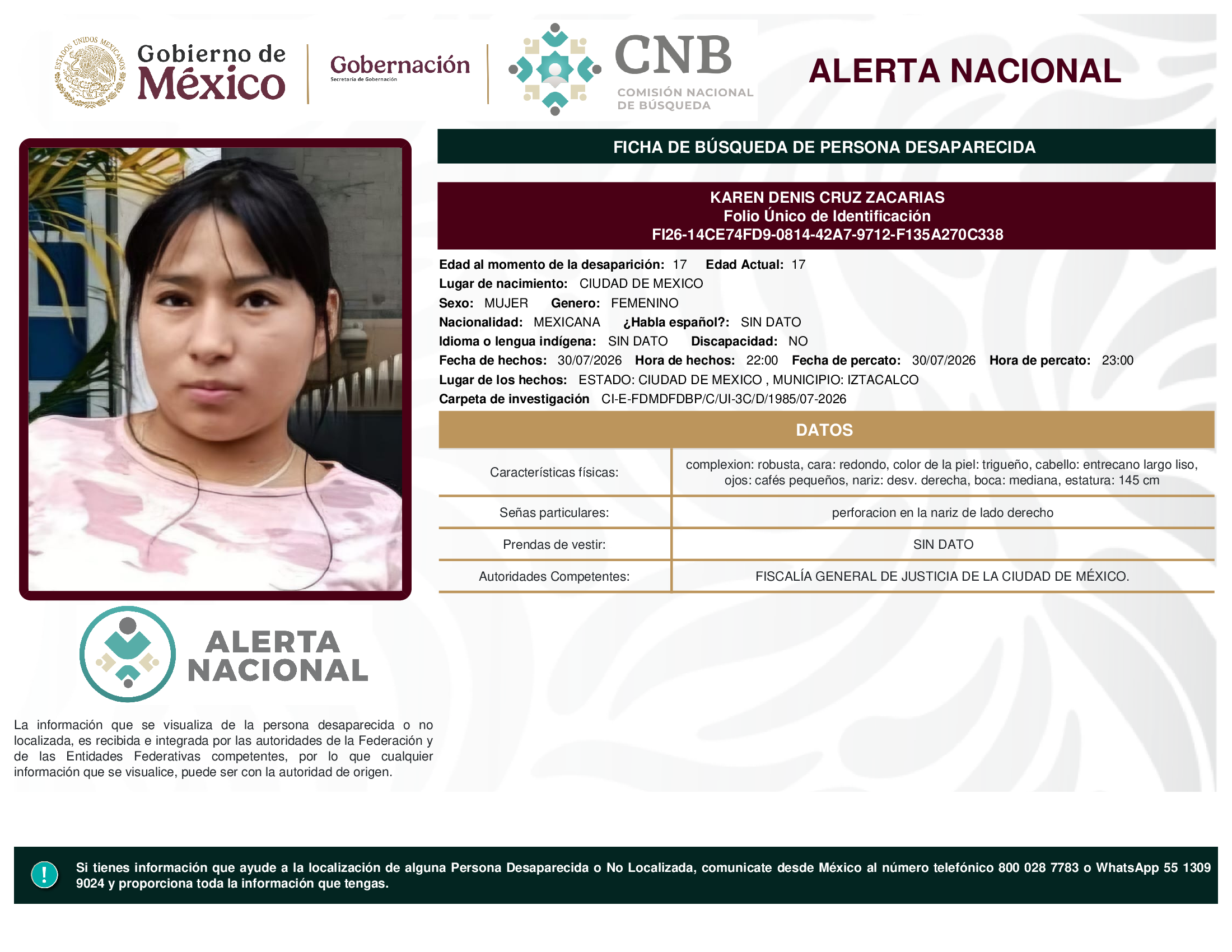 KAREN DENIS CRUZ ZACARIAS