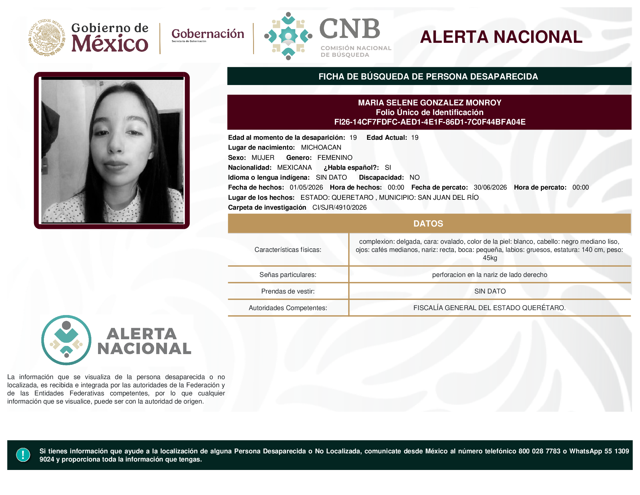 MARIA SELENE GONZALEZ MONROY