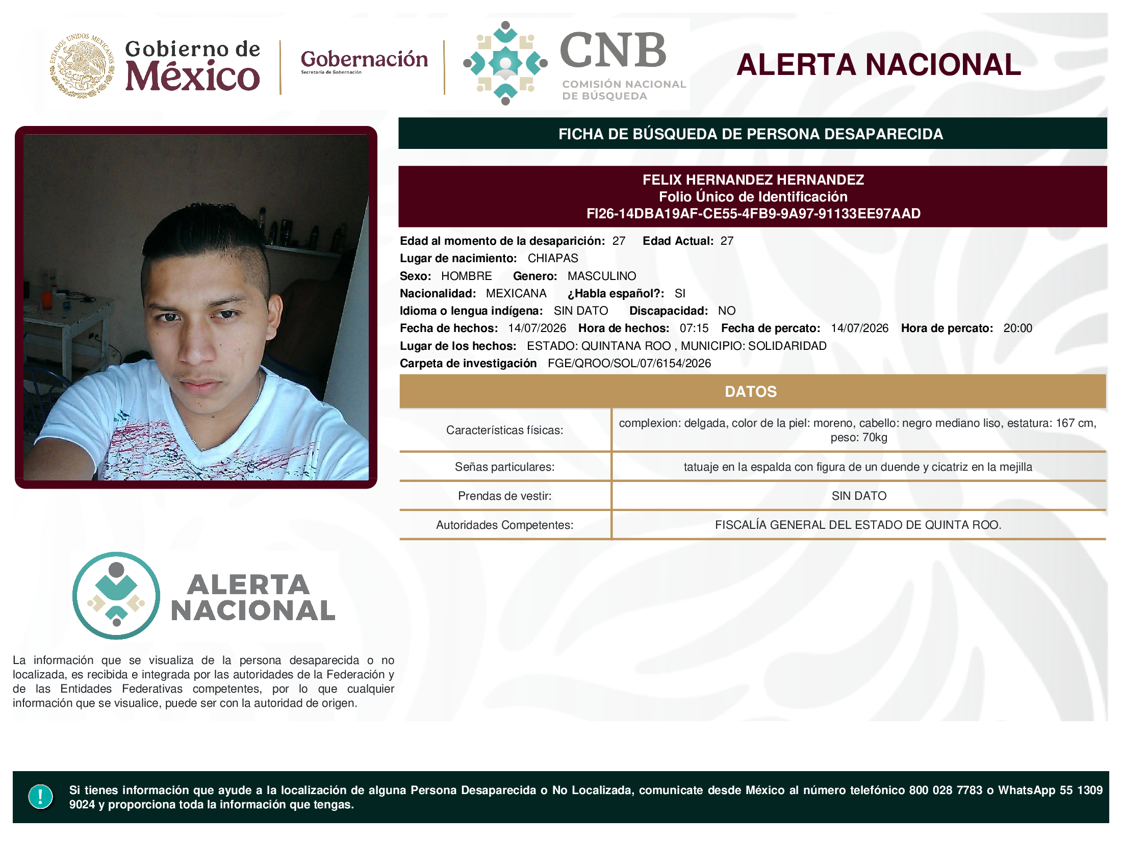 FELIX HERNANDEZ HERNANDEZ