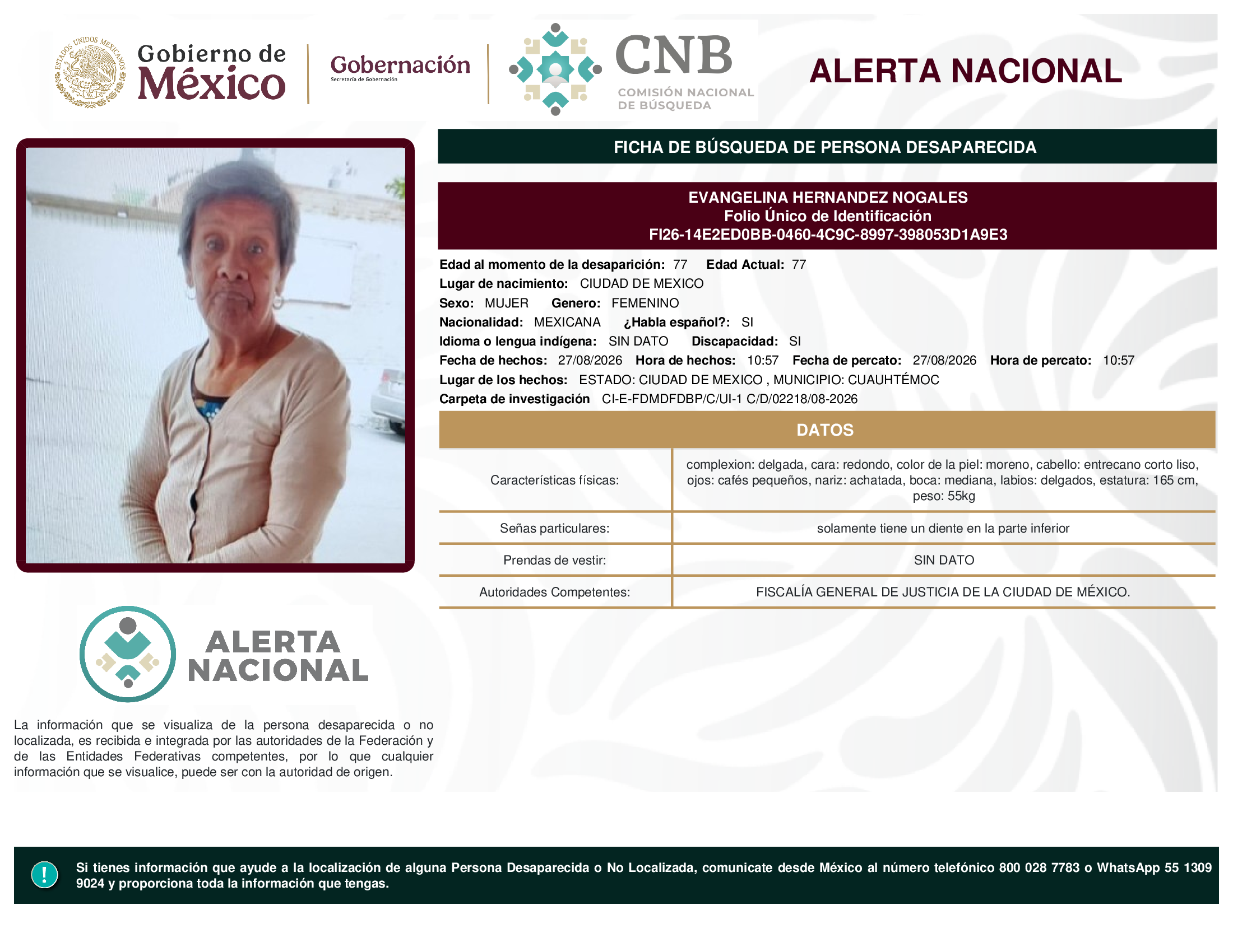 EVANGELINA HERNANDEZ NOGALES