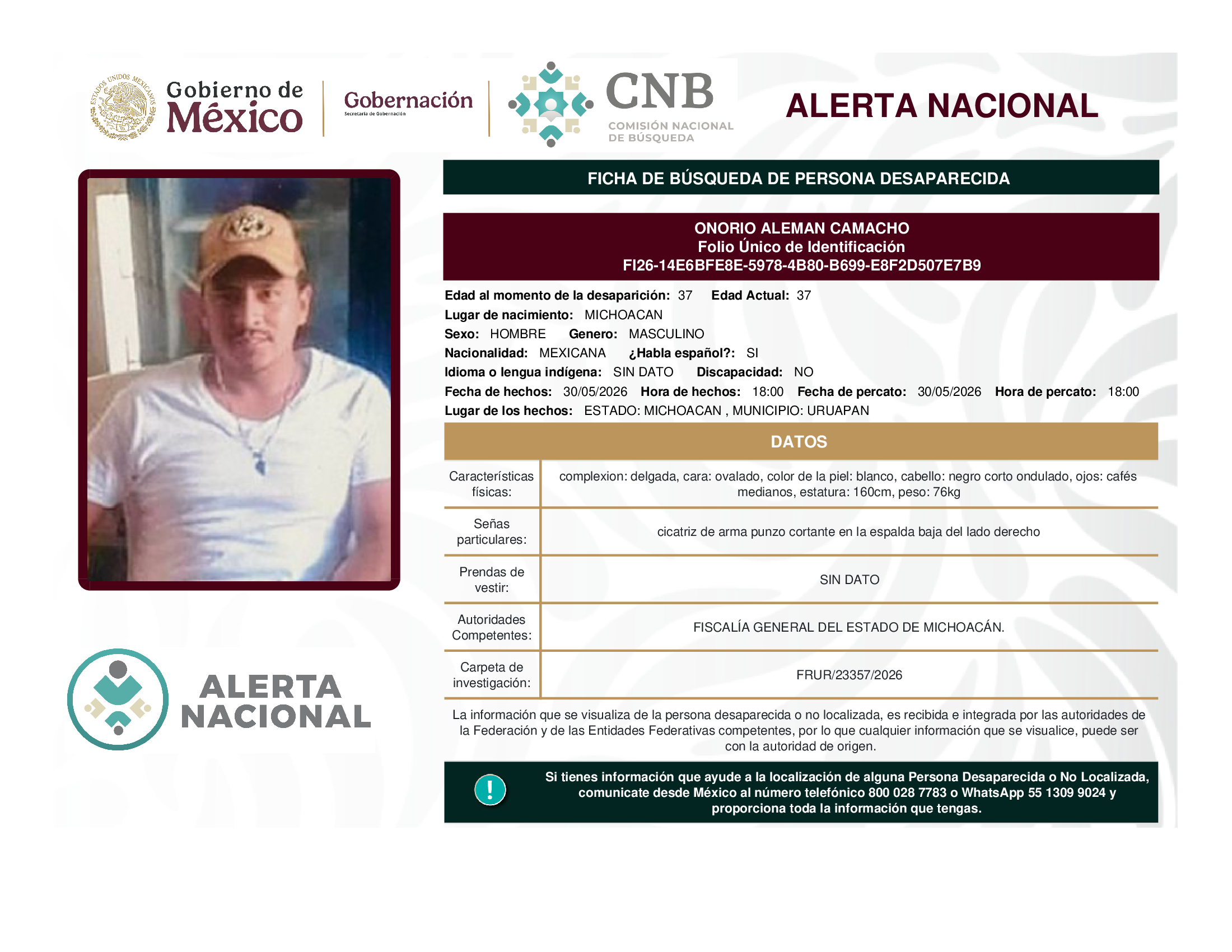 ONORIO ALEMAN CAMACHO