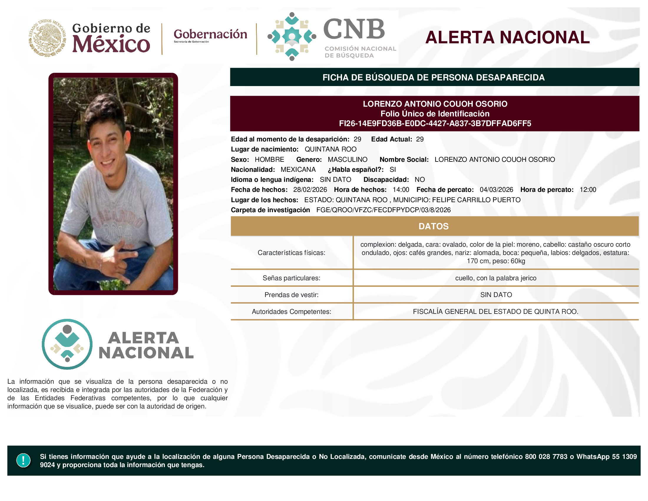 LORENZO ANTONIO COUOH OSORIO