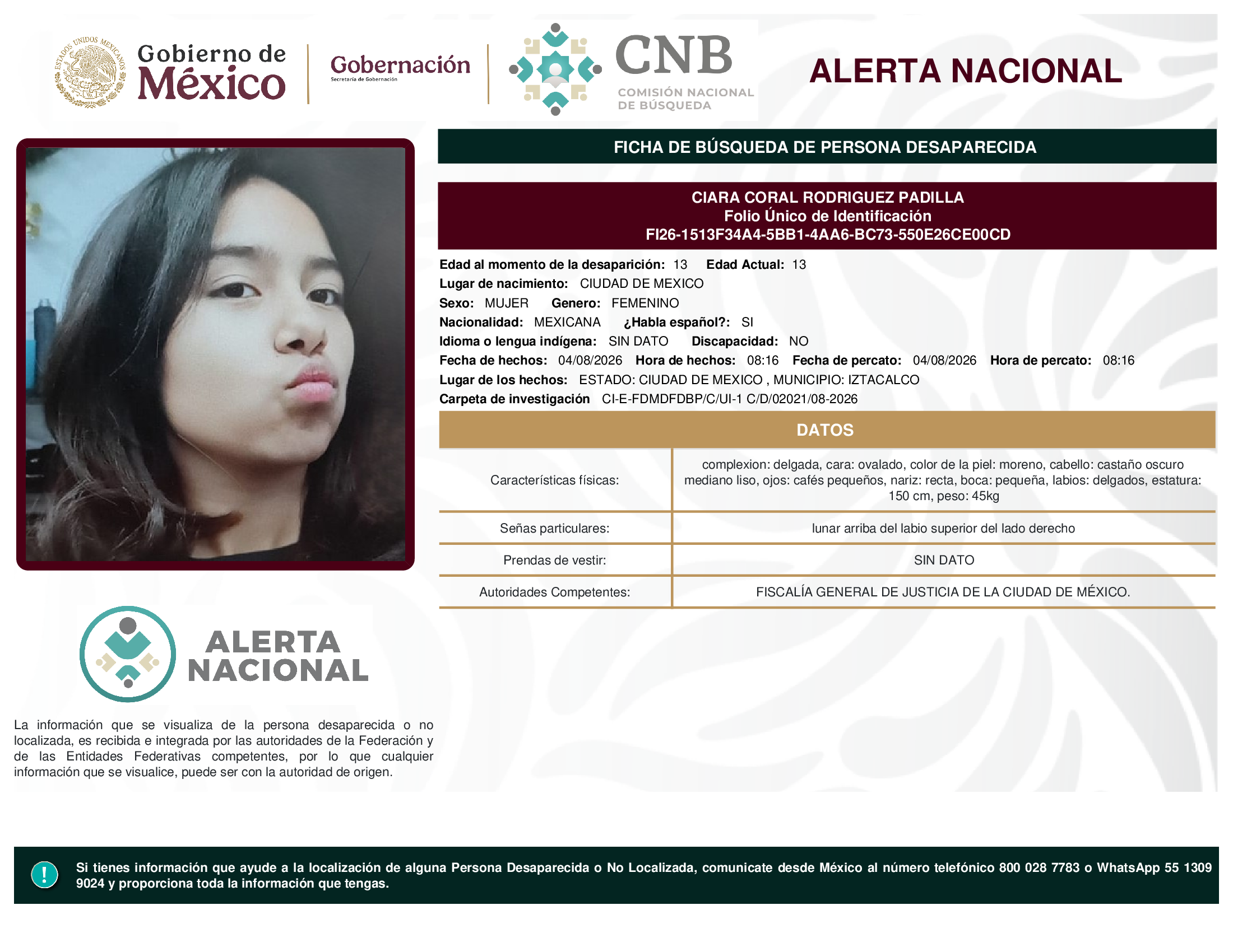 CIARA CORAL RODRIGUEZ PADILLA