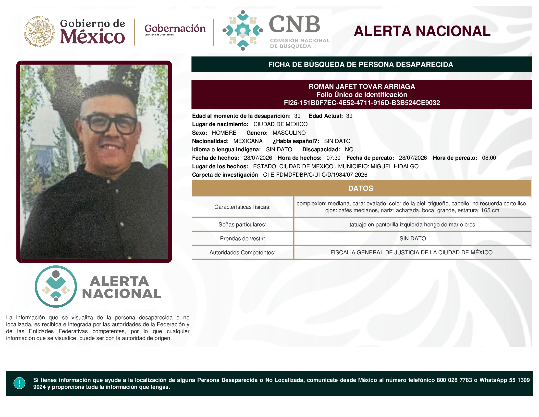ROMAN JAFET TOVAR ARRIAGA