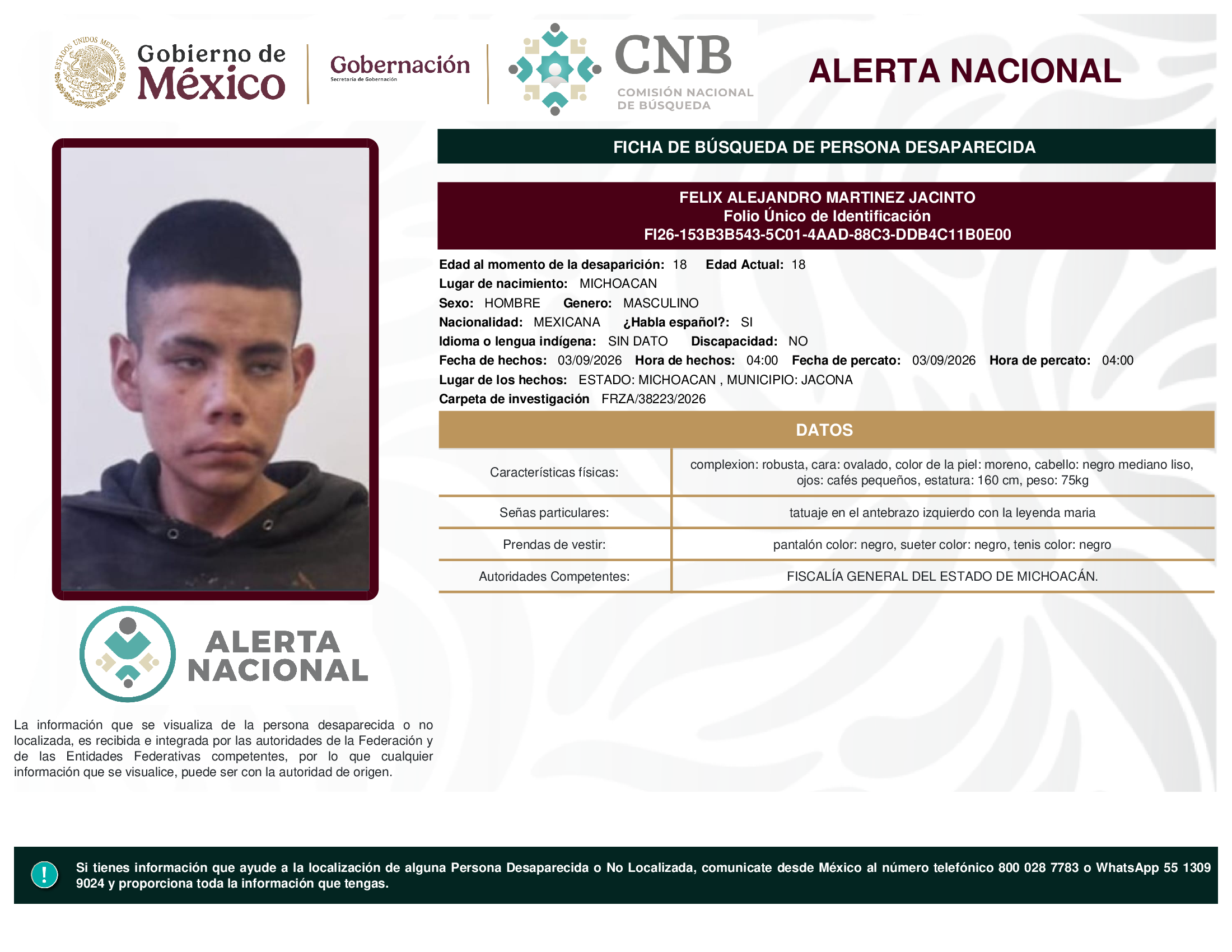 FELIX ALEJANDRO MARTINEZ JACINTO