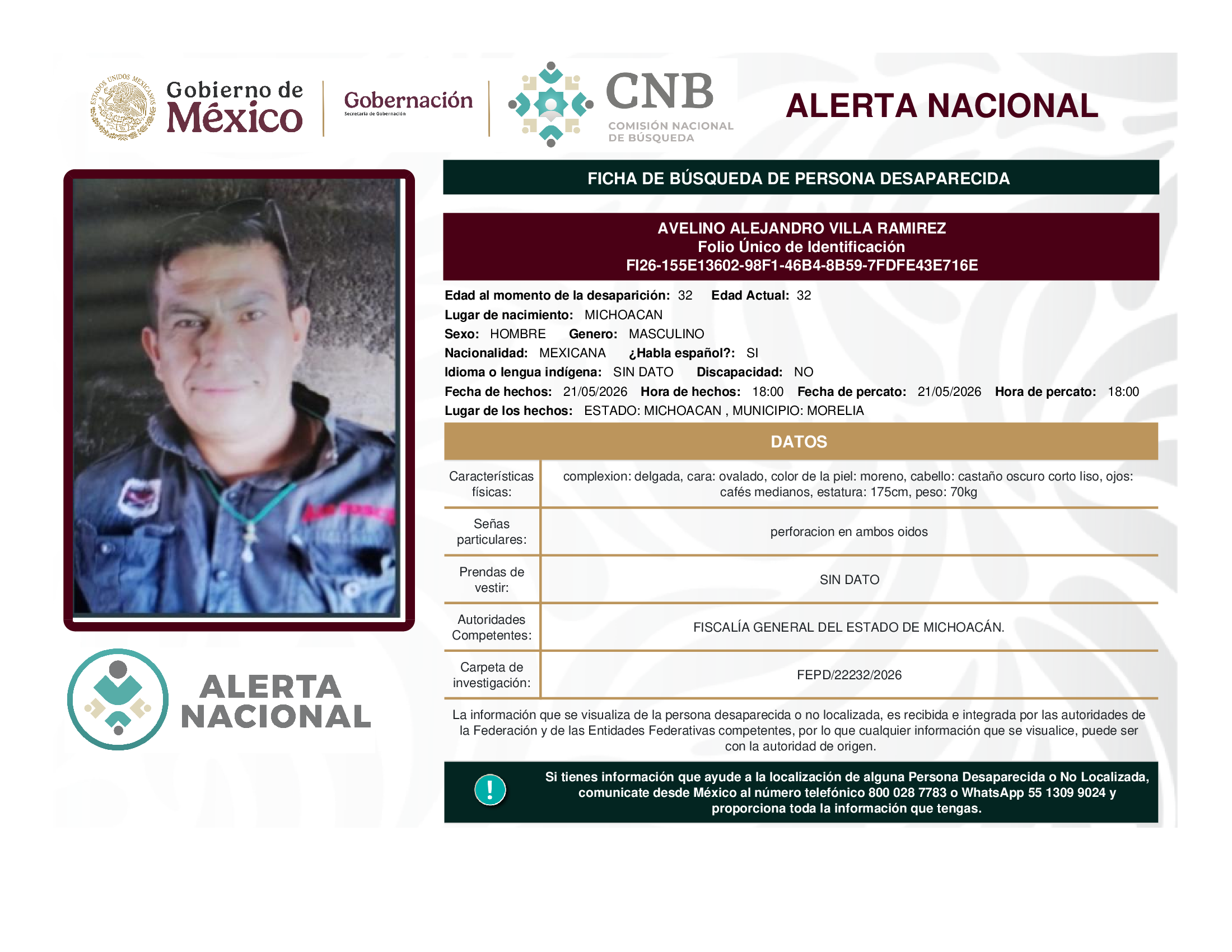 AVELINO ALEJANDRO VILLA RAMIREZ