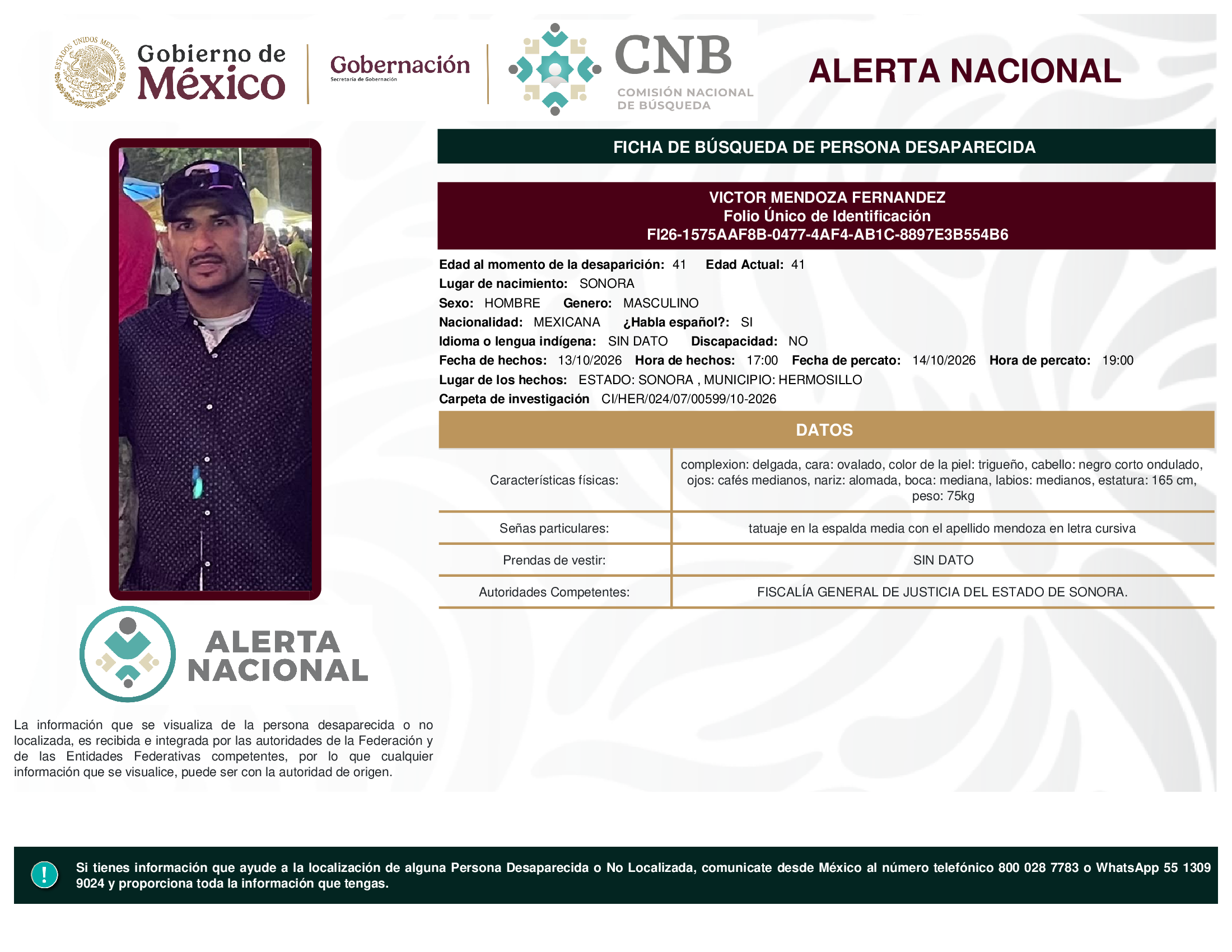 VICTOR MENDOZA FERNANDEZ