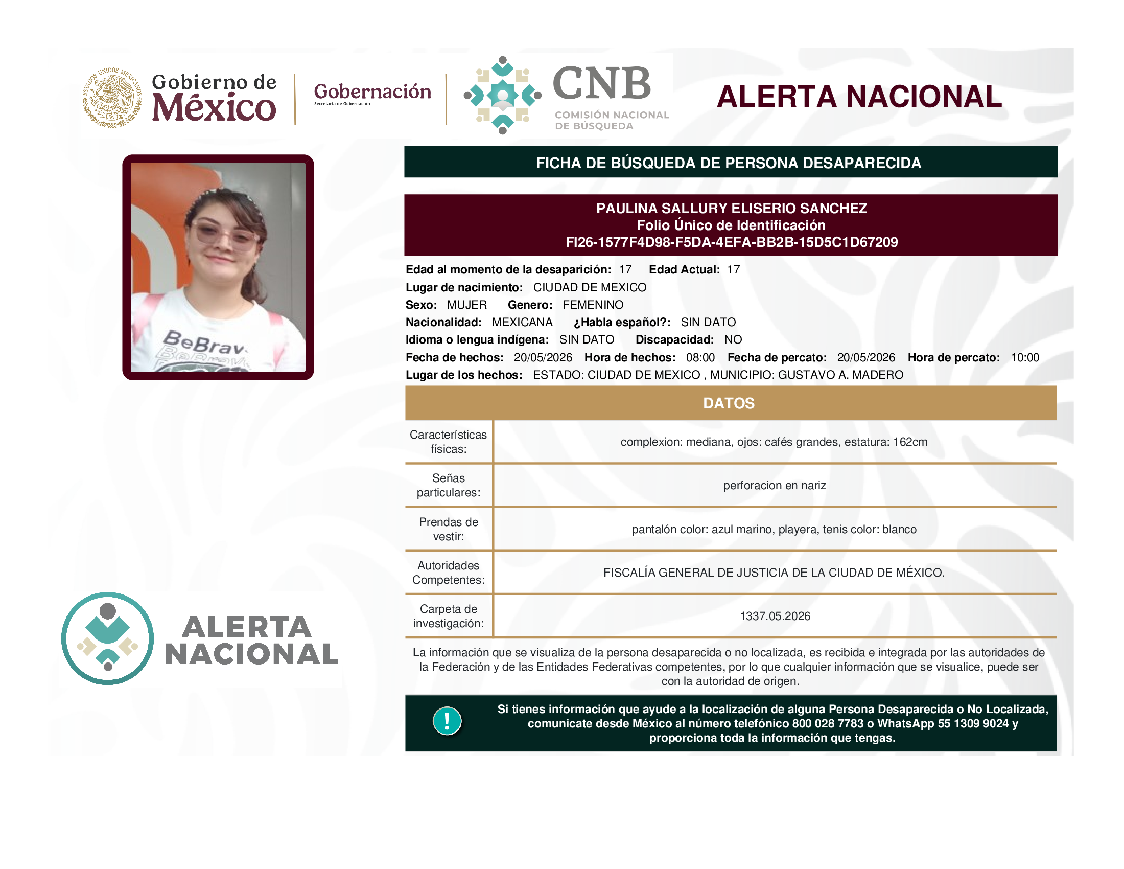PAULINA SALLURY ELISERIO SANCHEZ