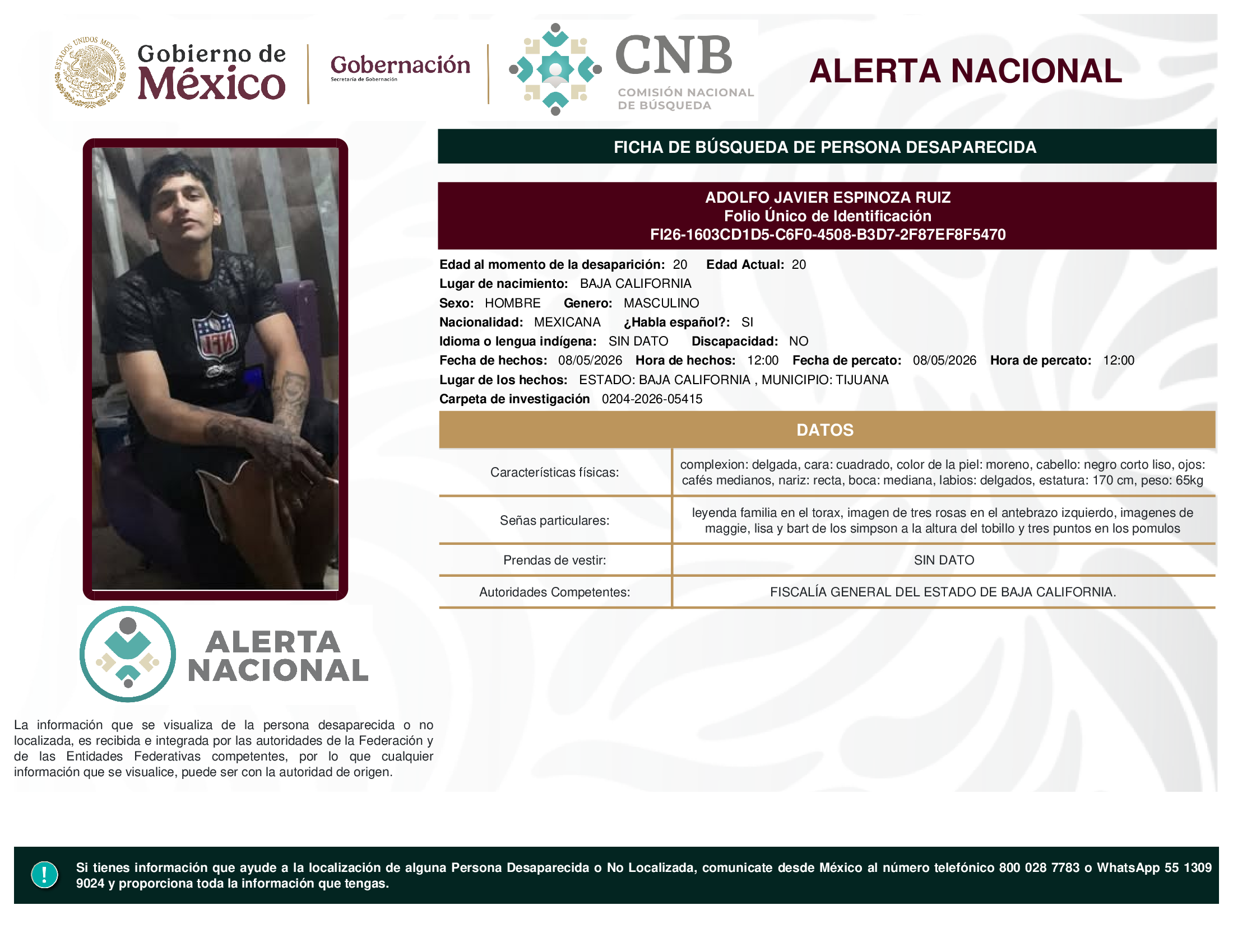 ADOLFO JAVIER ESPINOZA RUIZ