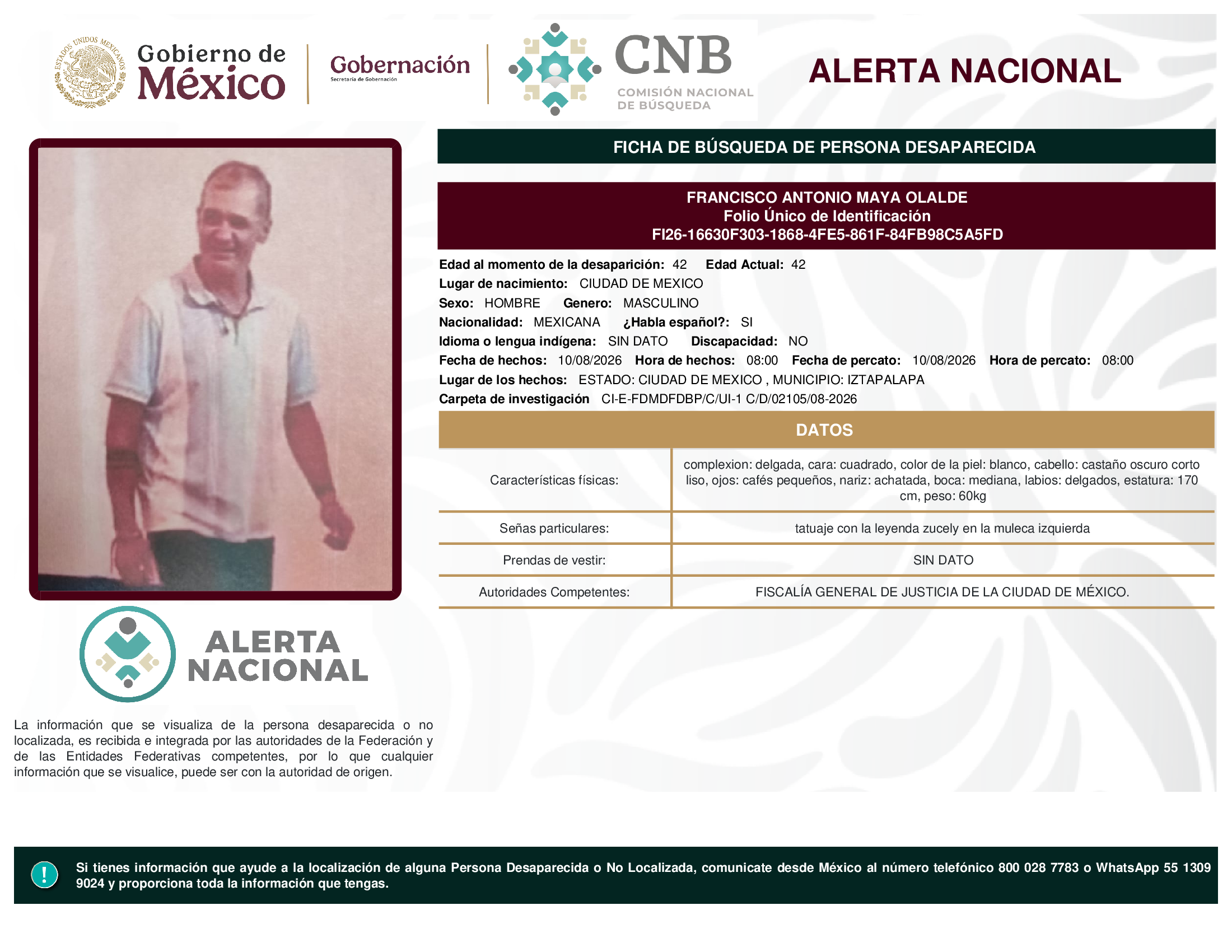 FRANCISCO ANTONIO MAYA OLALDE