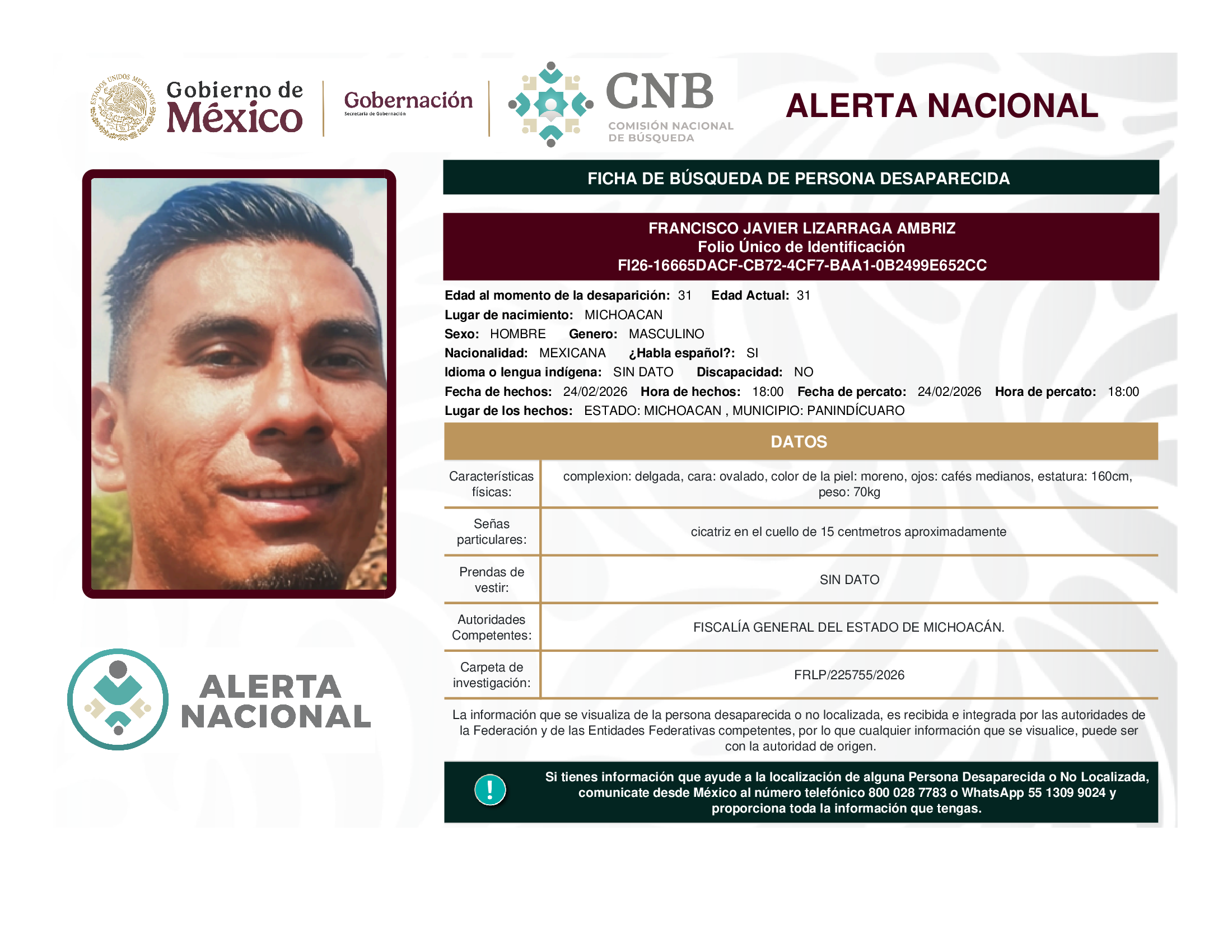 FRANCISCO JAVIER LIZARRAGA AMBRIZ