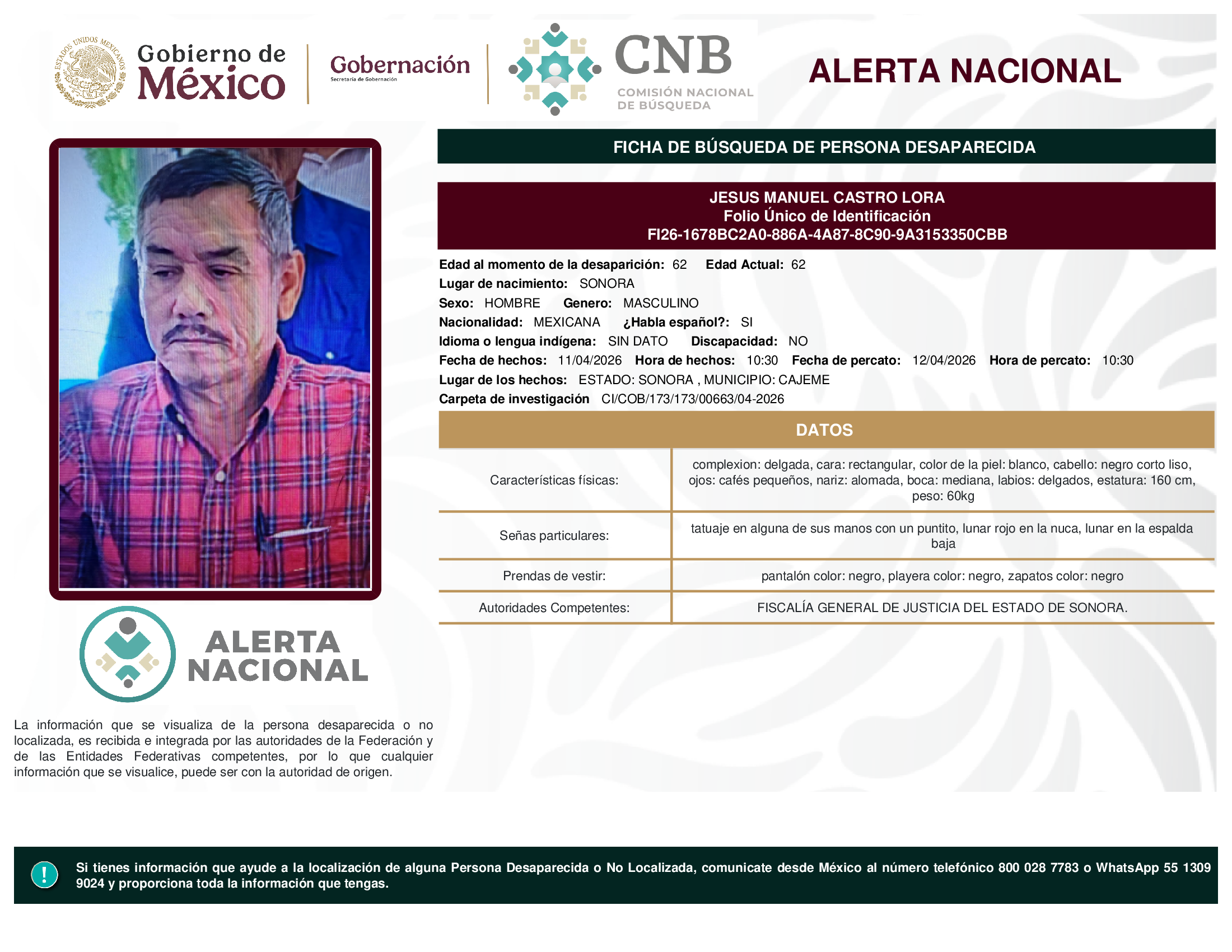 JESUS MANUEL CASTRO LORA