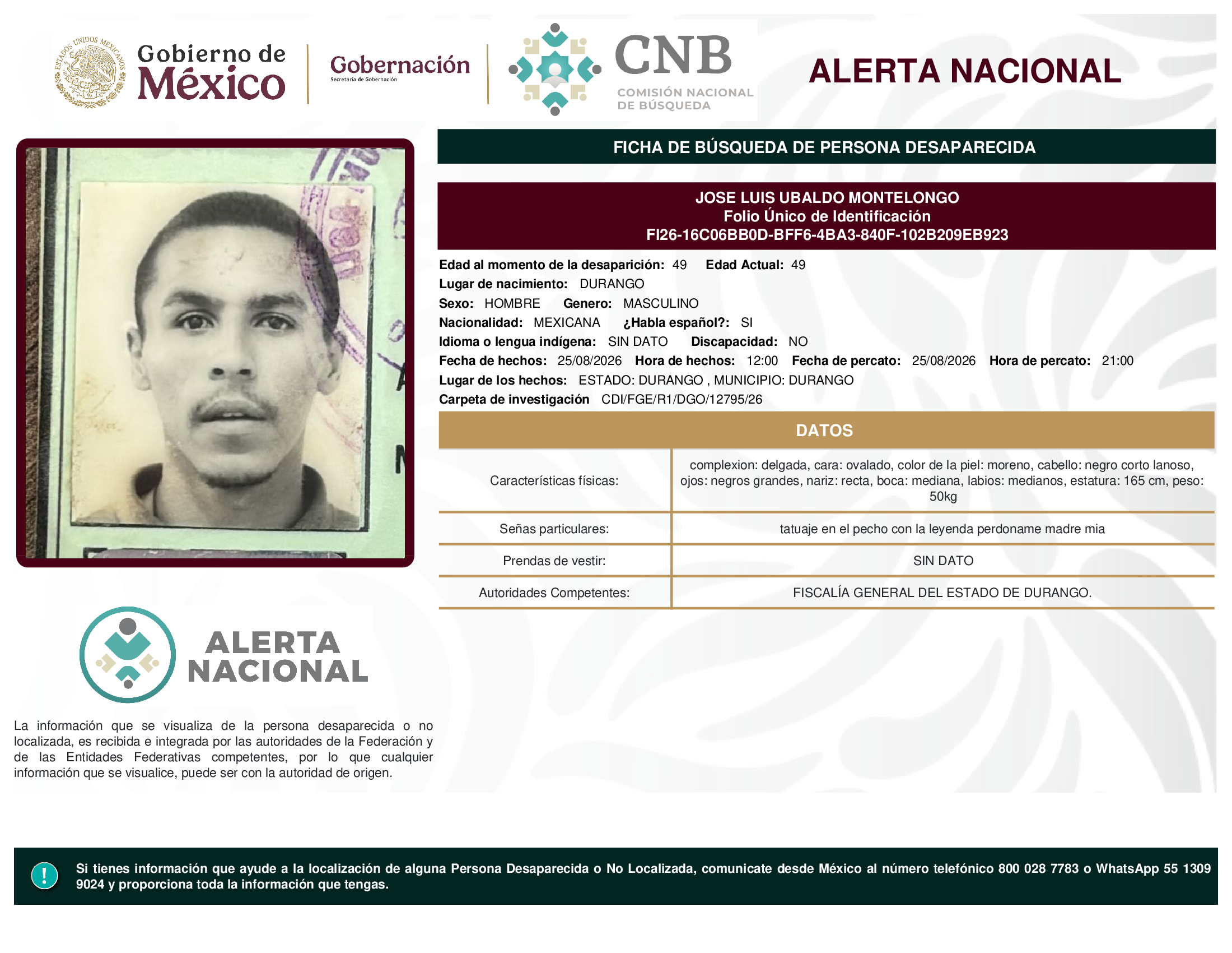 JOSE LUIS UBALDO MONTELONGO