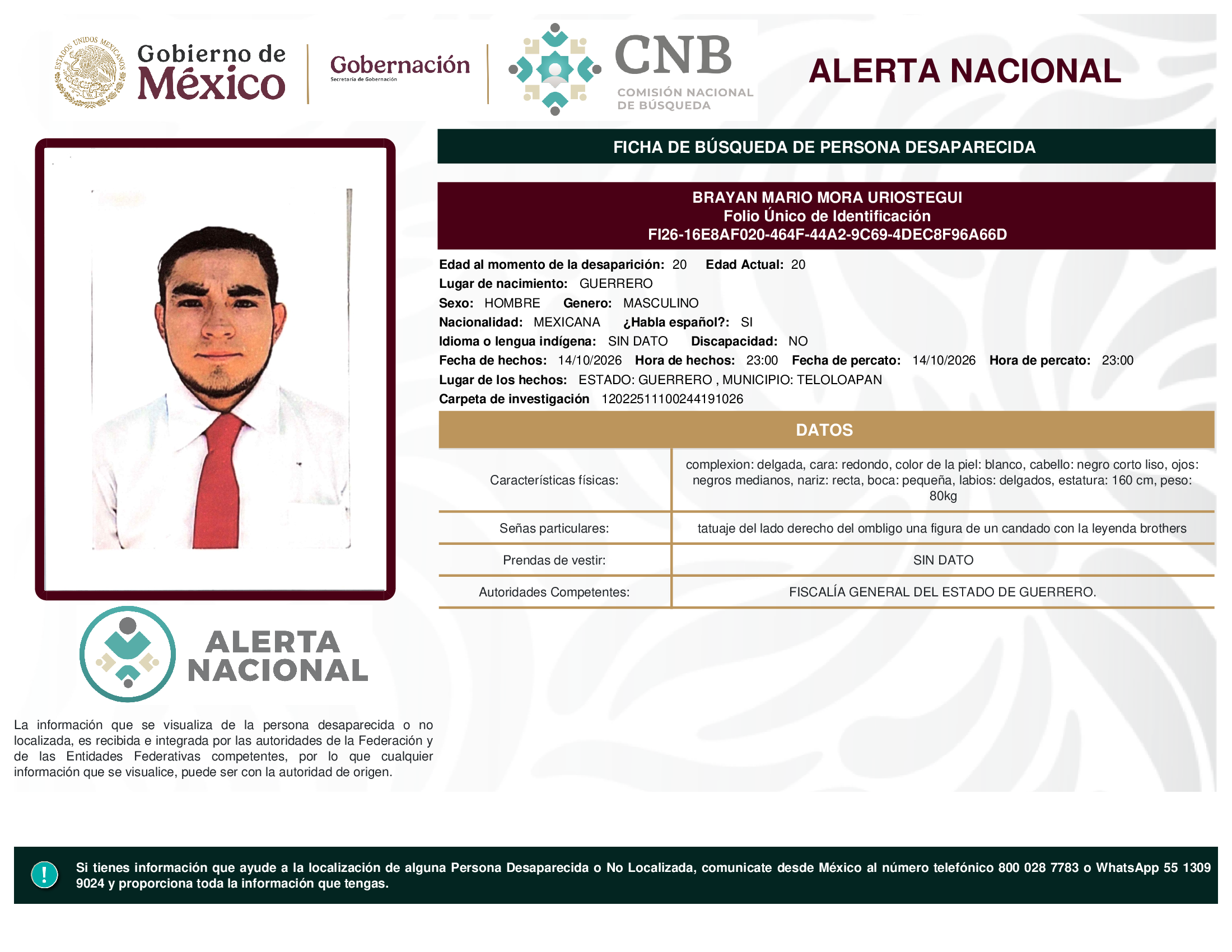 BRAYAN MARIO MORA URIOSTEGUI