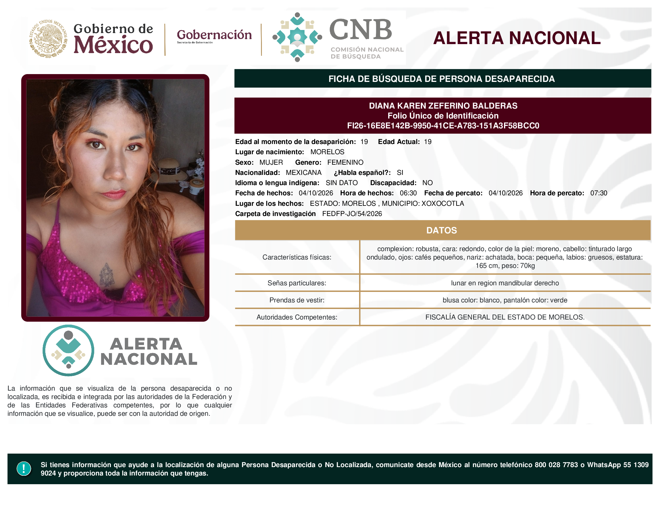 DIANA KAREN ZEFERINO BALDERAS