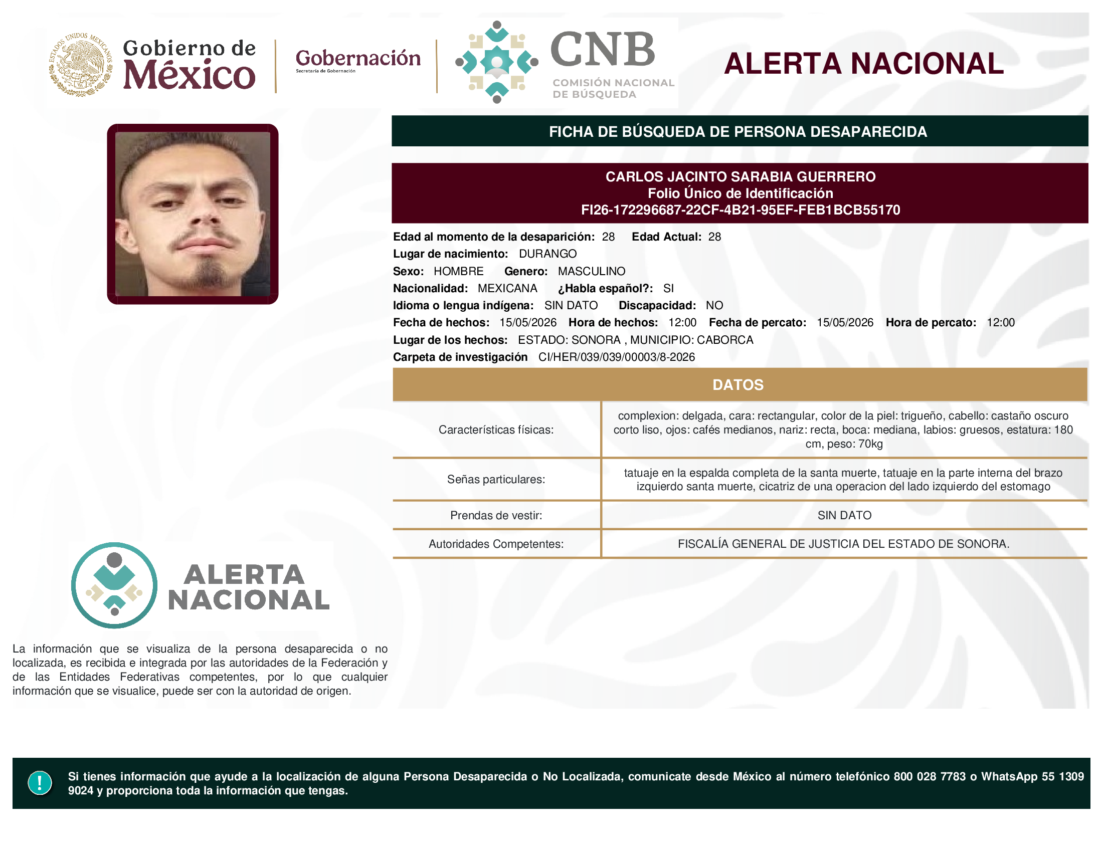 CARLOS JACINTO SARABIA GUERRERO