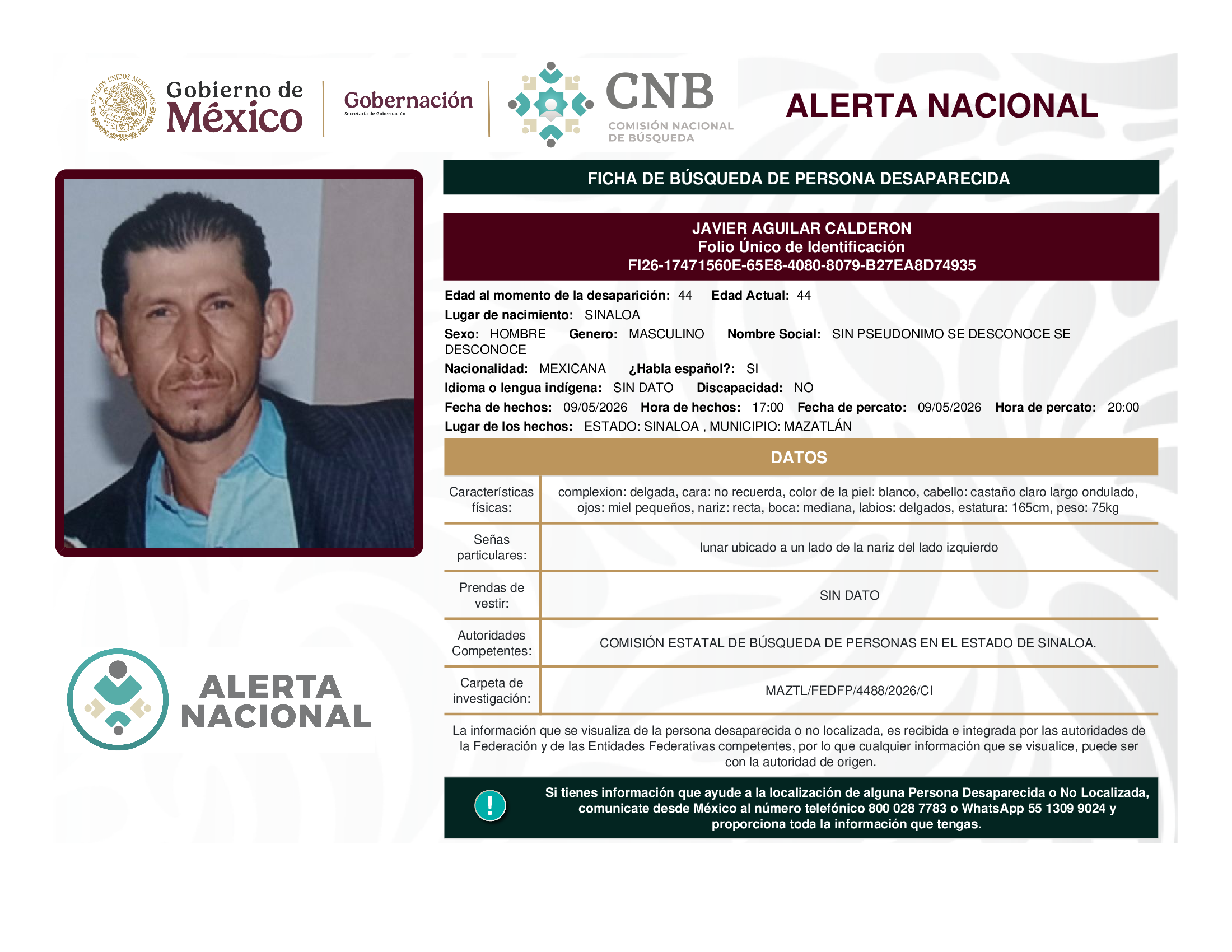 JAVIER AGUILAR CALDERON