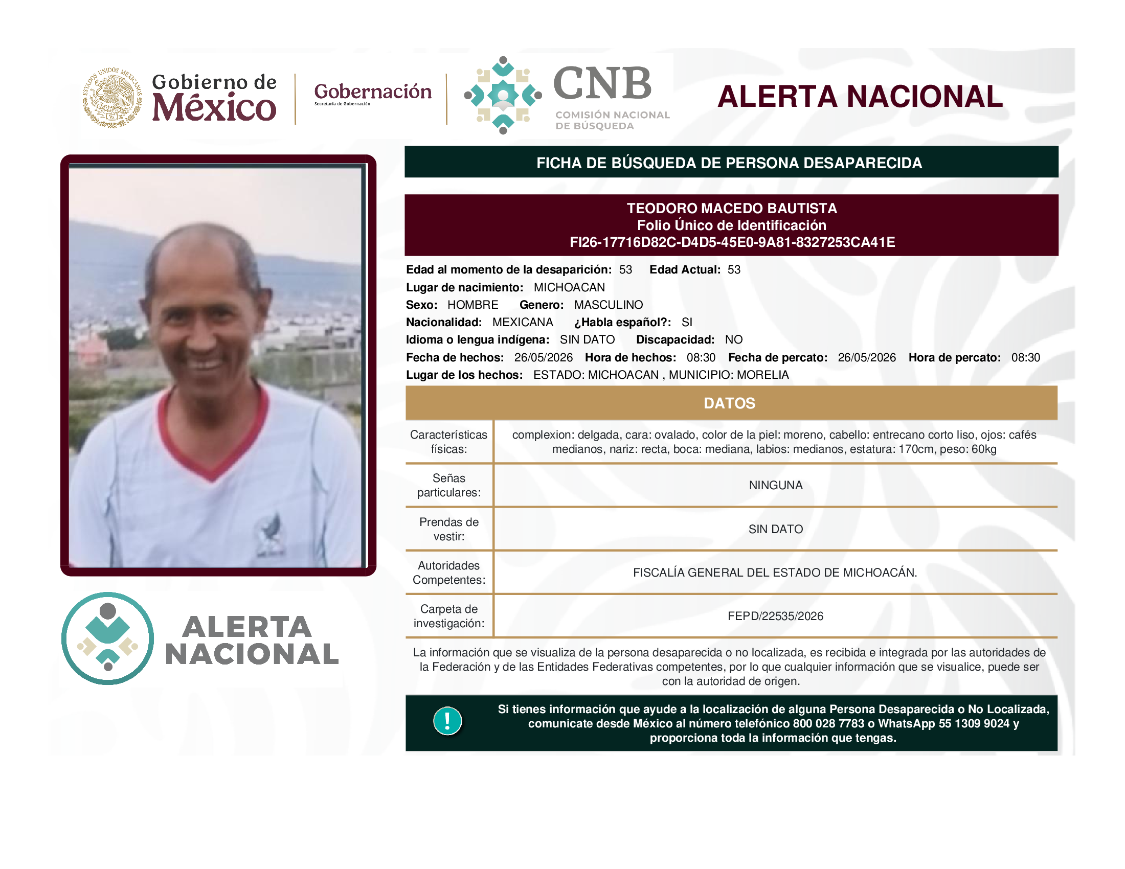 TEODORO MACEDO BAUTISTA