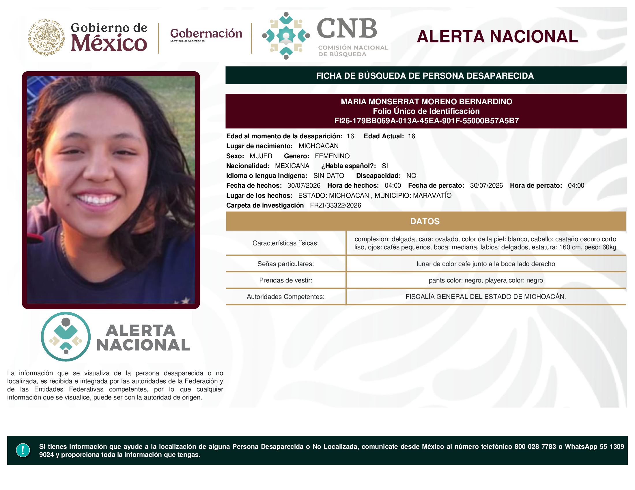 MARIA MONSERRAT MORENO BERNARDINO