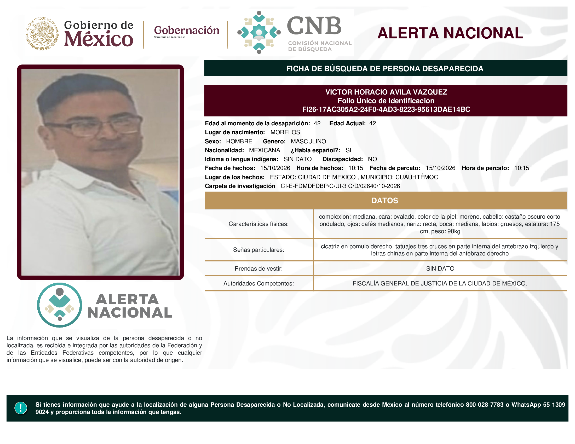 VICTOR HORACIO AVILA VAZQUEZ