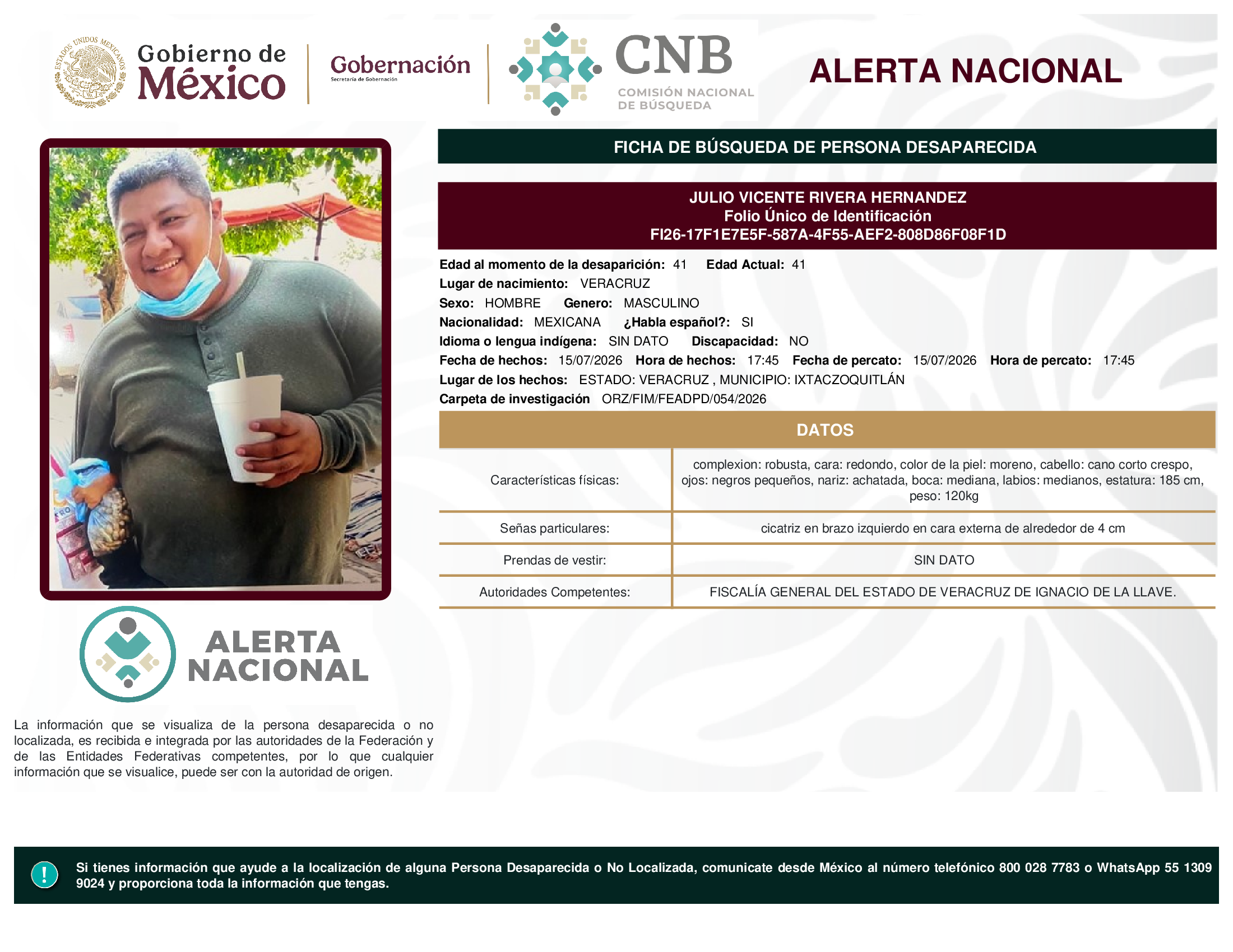 JULIO VICENTE RIVERA HERNANDEZ