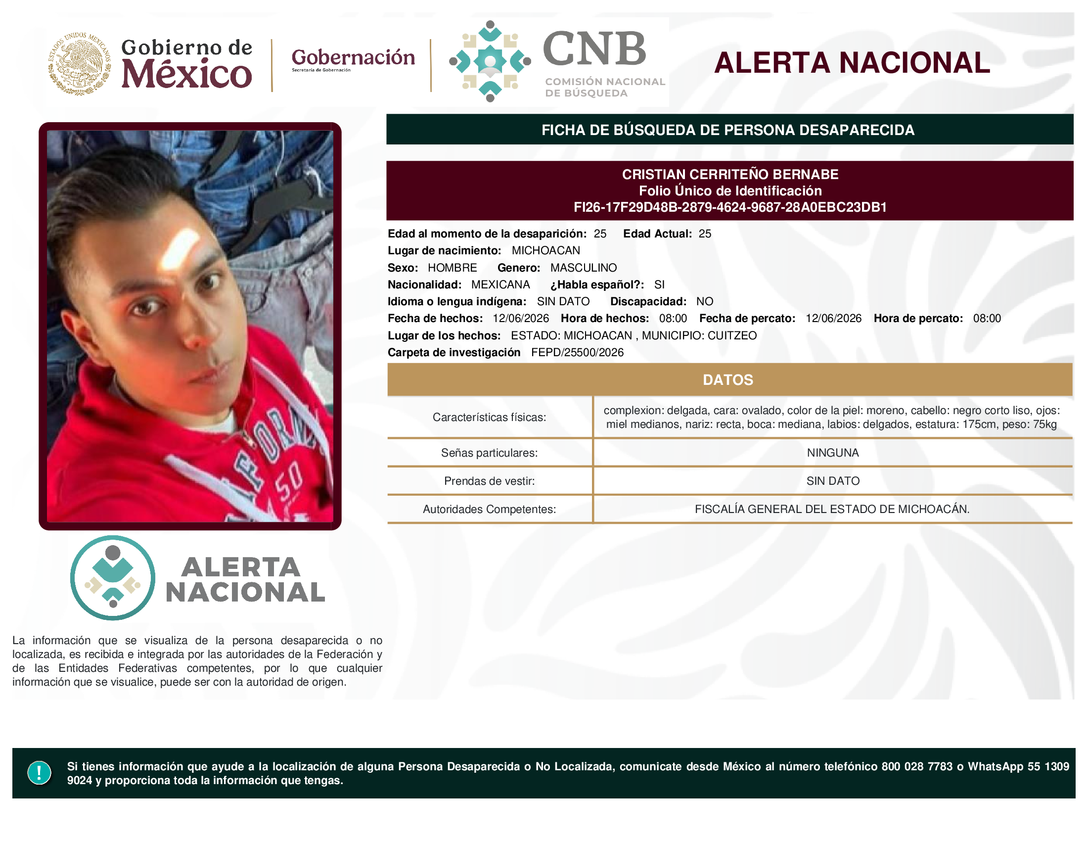 CRISTIAN CERRITEÑO BERNABE