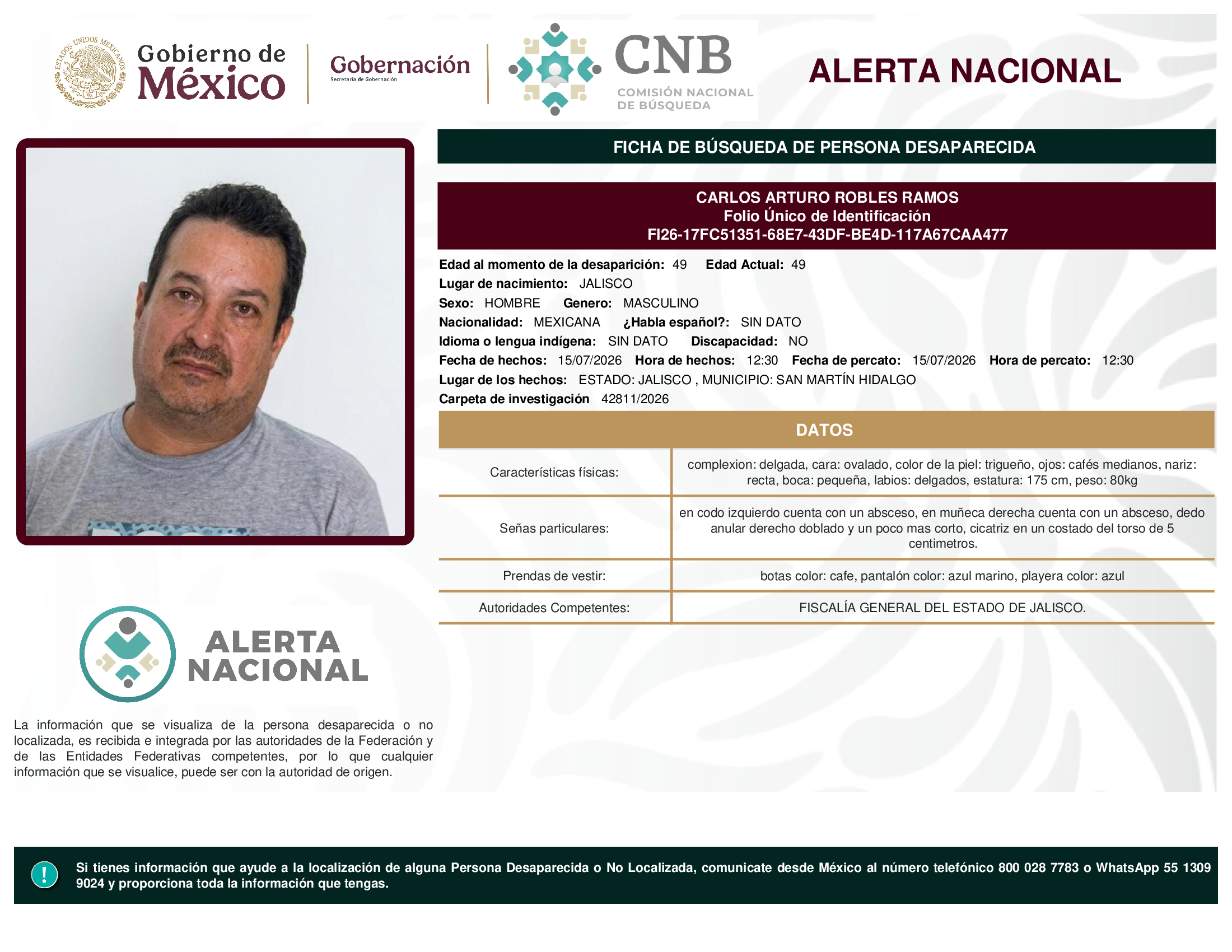 CARLOS ARTURO ROBLES RAMOS