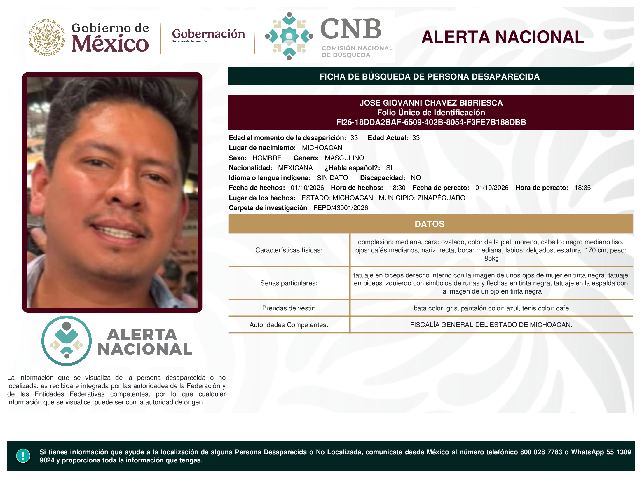 JOSE GIOVANNI CHAVEZ BIBRIESCA