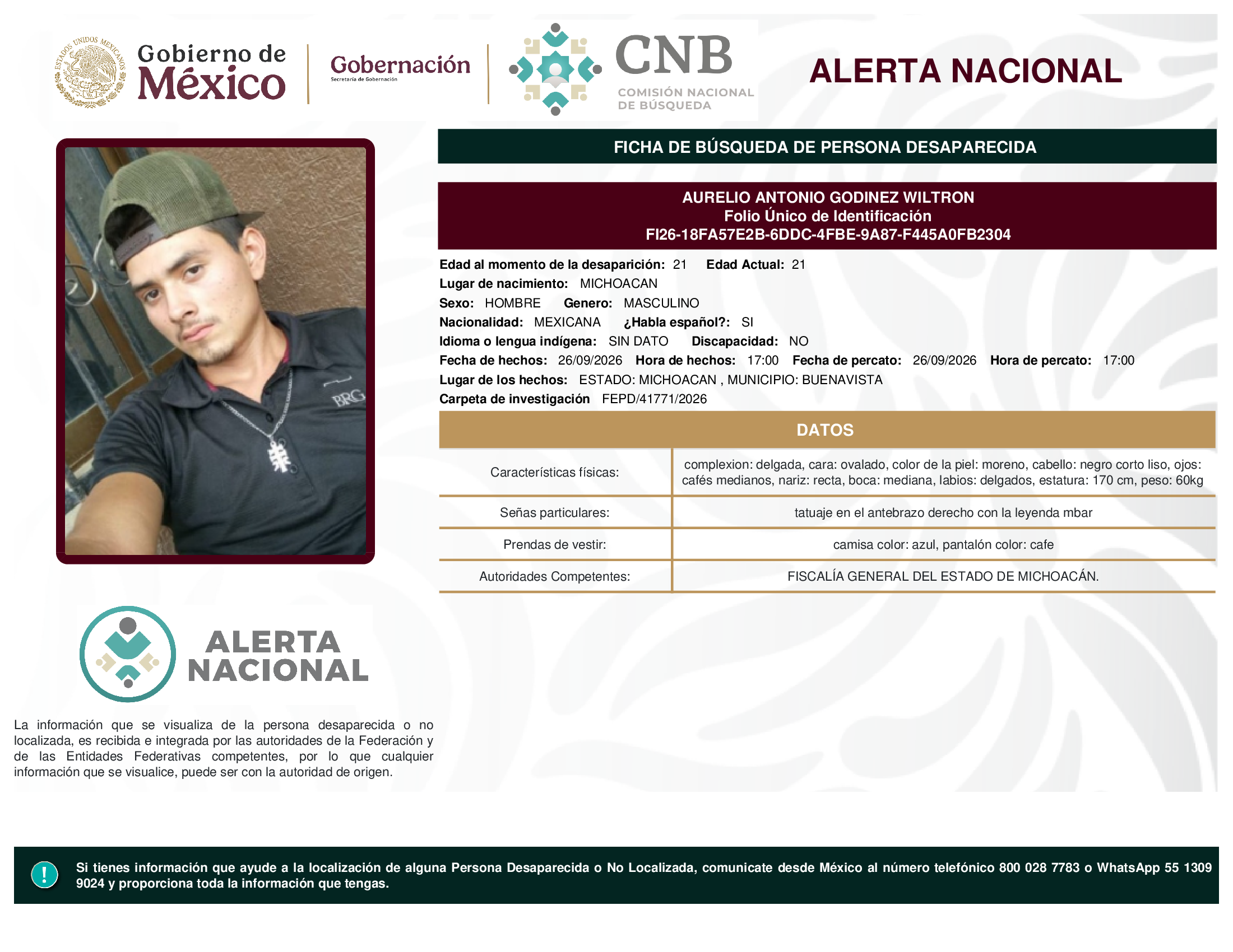 AURELIO ANTONIO GODINEZ WILTRON