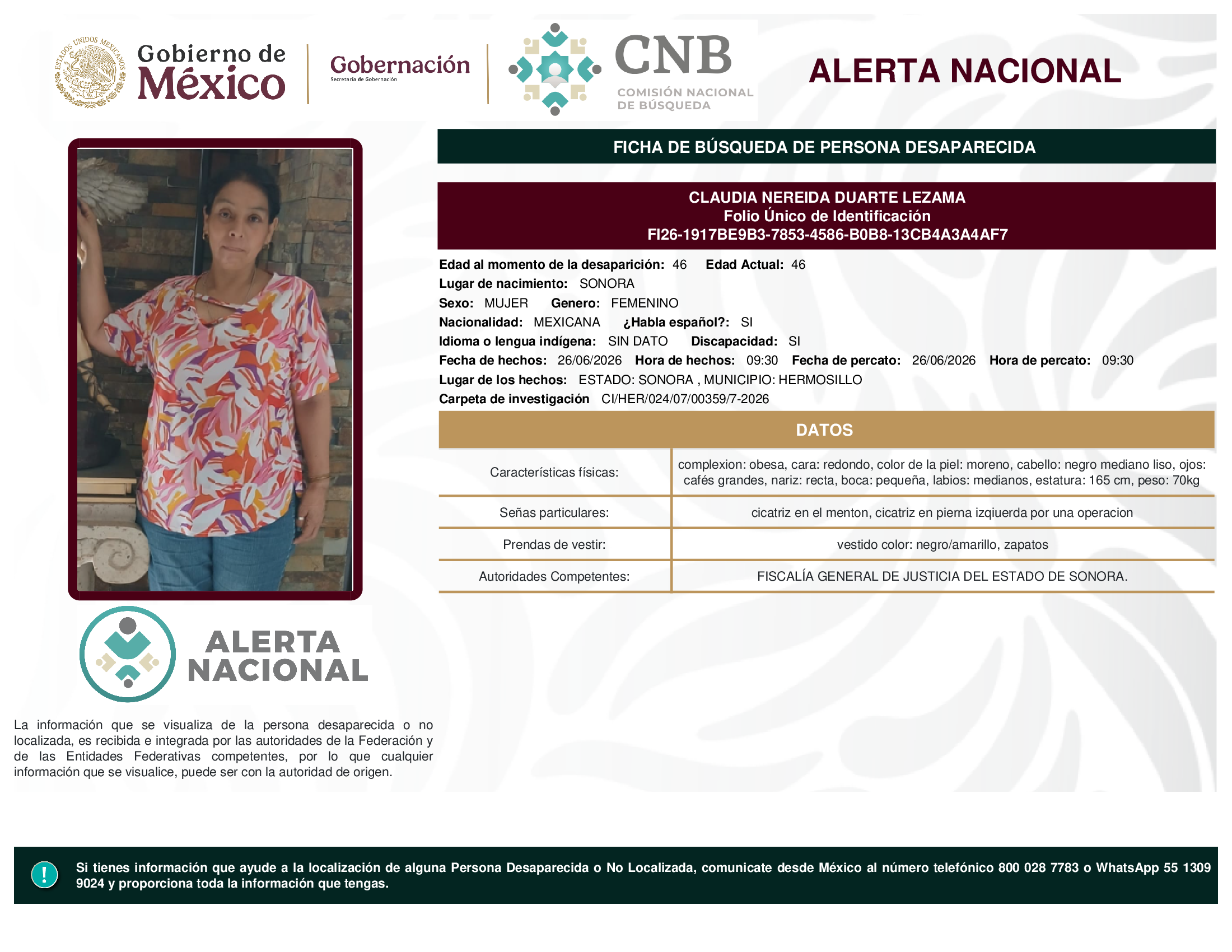 CLAUDIA NEREIDA DUARTE LEZAMA