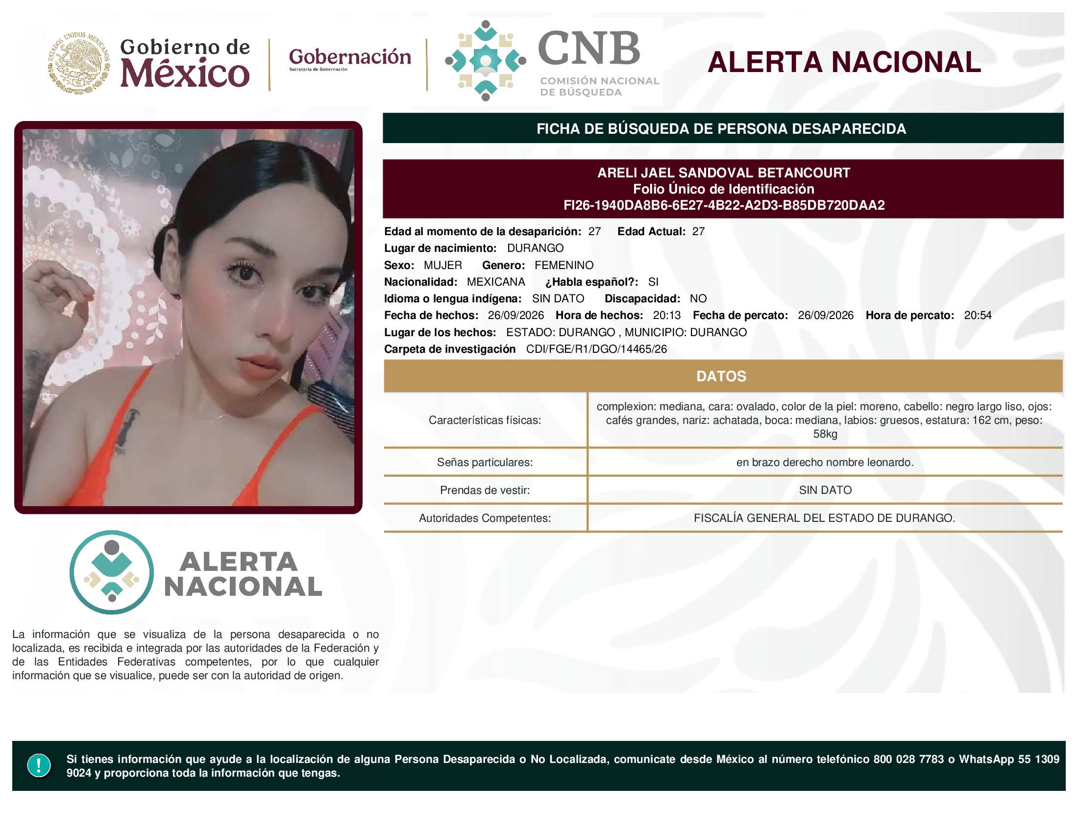 ARELI JAEL SANDOVAL BETANCOURT