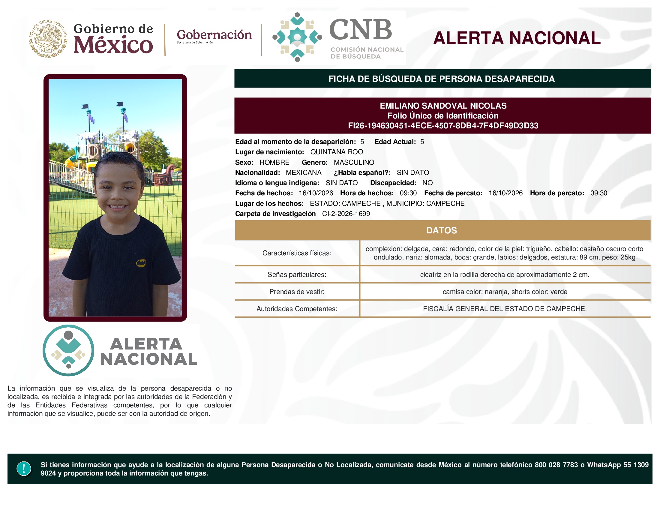 EMILIANO SANDOVAL NICOLAS