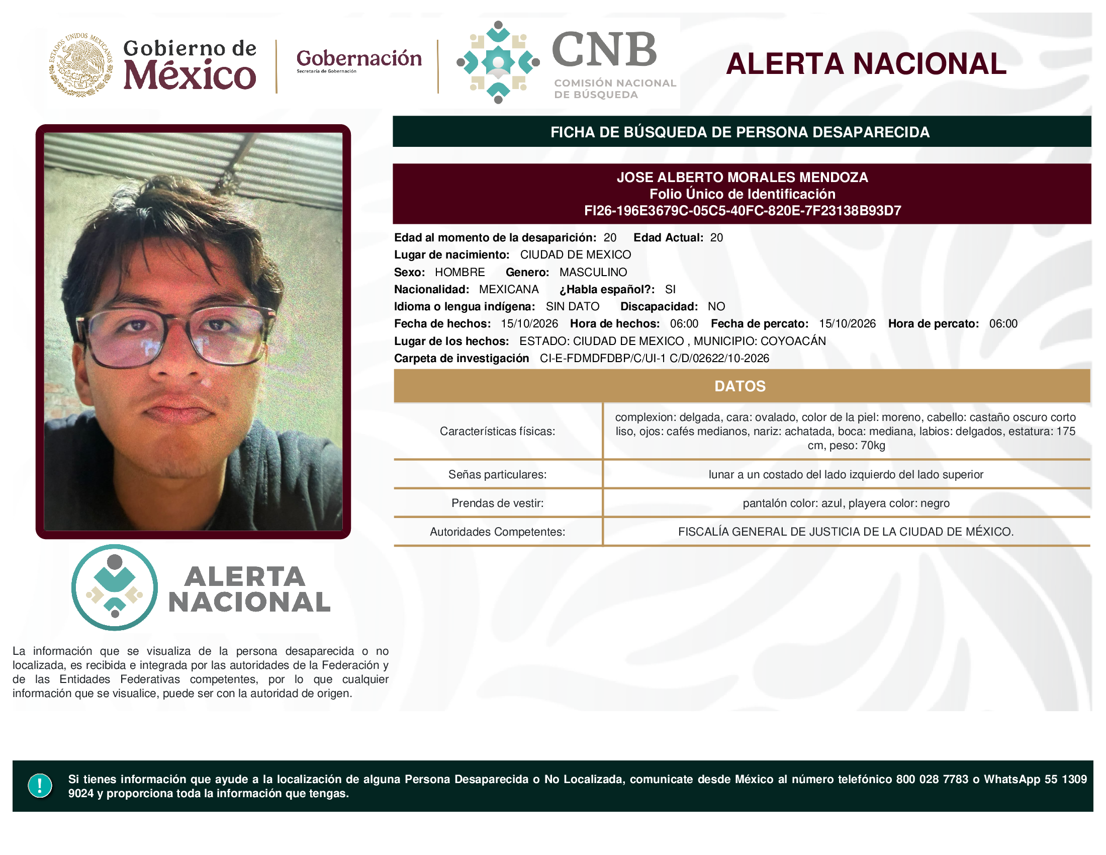 JOSE ALBERTO MORALES MENDOZA