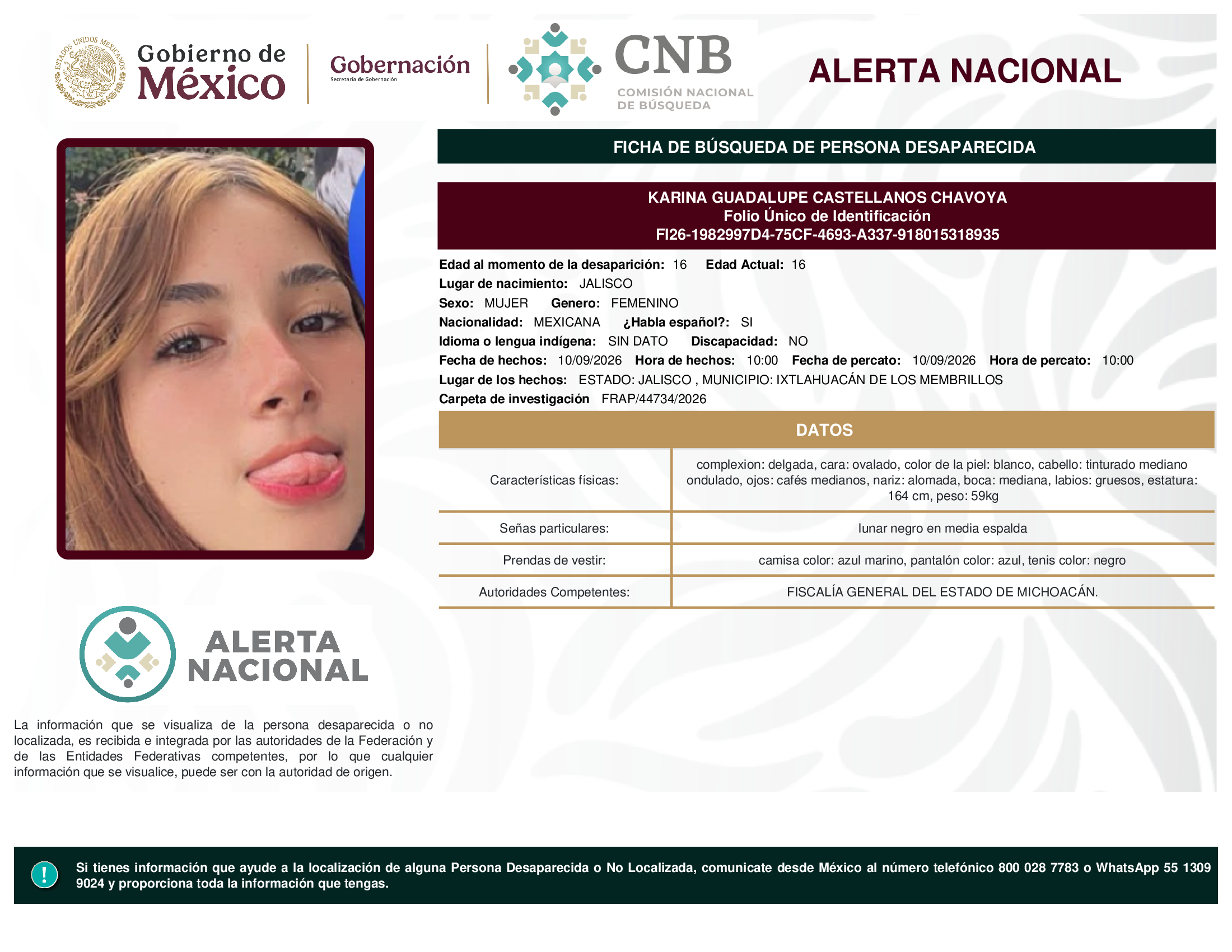 KARINA GUADALUPE CASTELLANOS CHAVOYA