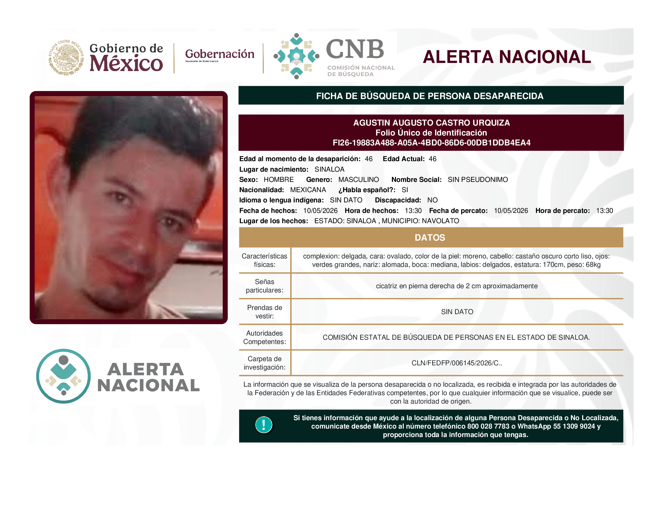 AGUSTIN AUGUSTO CASTRO URQUIZA