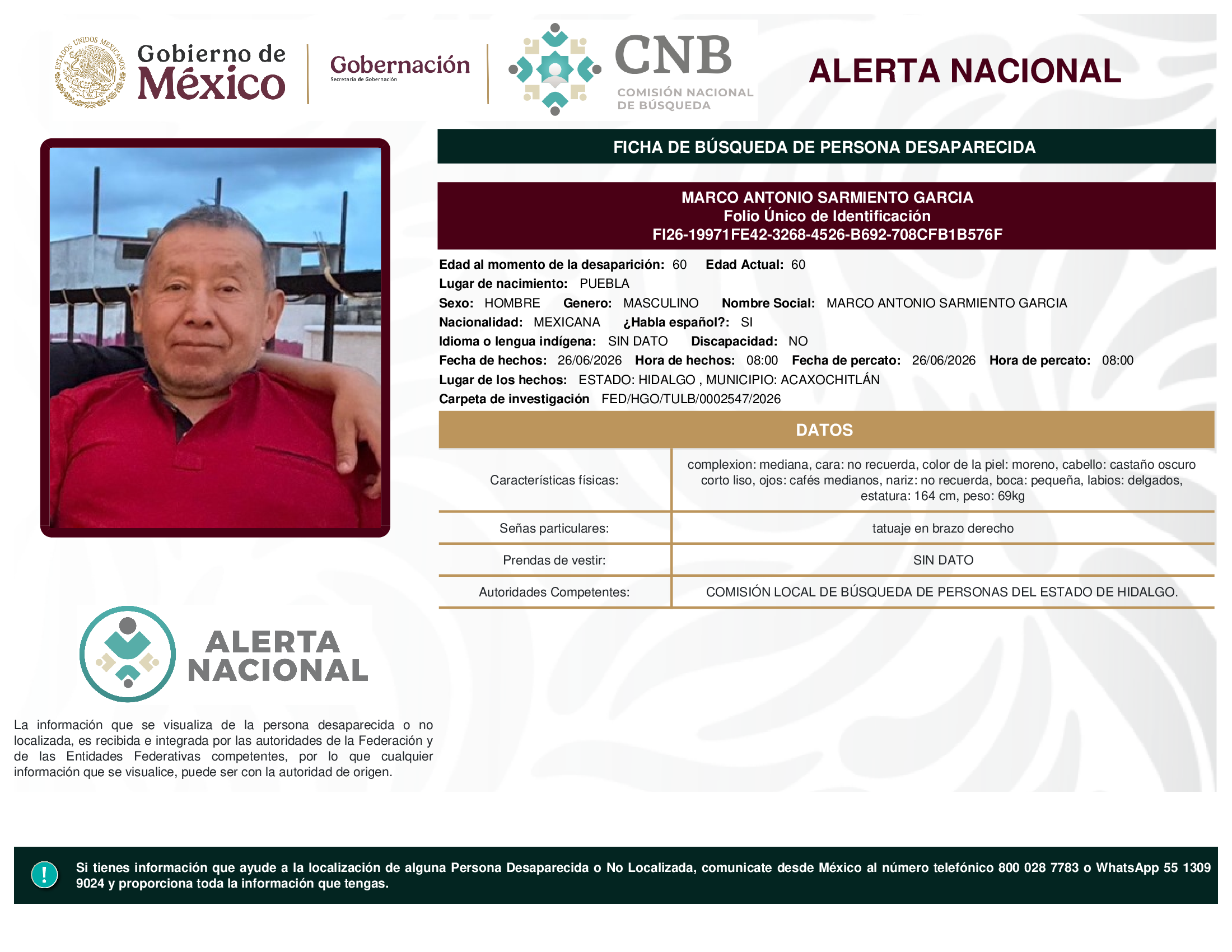 MARCO ANTONIO SARMIENTO GARCIA