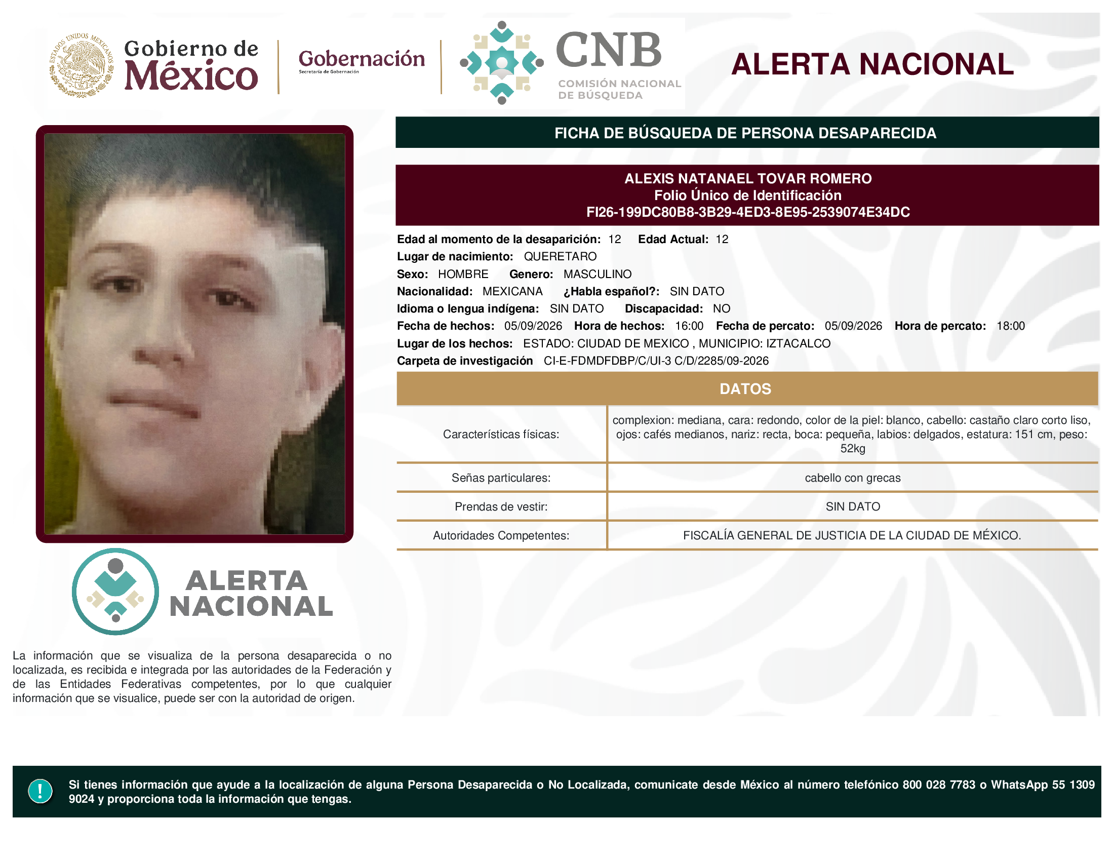 ALEXIS NATANAEL TOVAR ROMERO