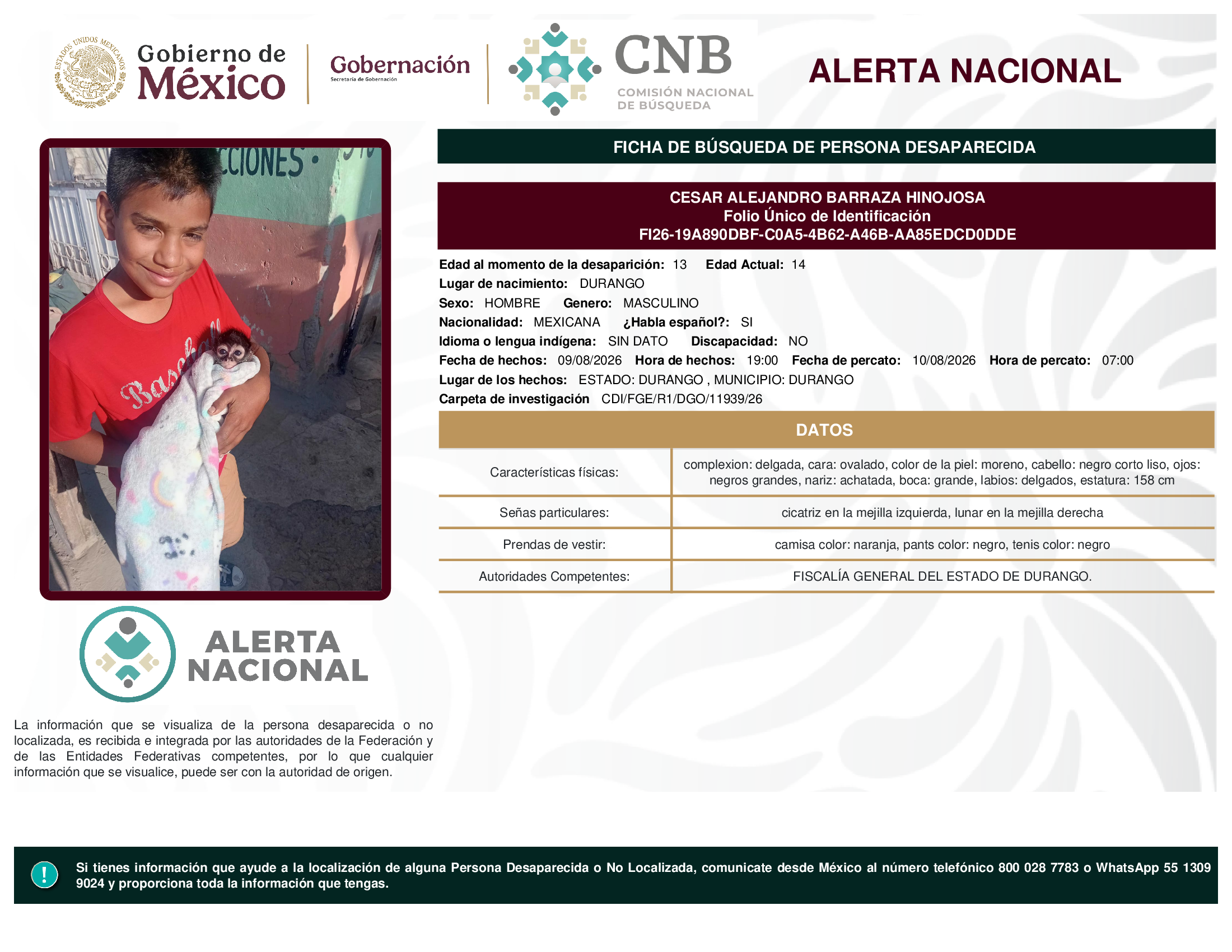 CESAR ALEJANDRO BARRAZA HINOJOSA