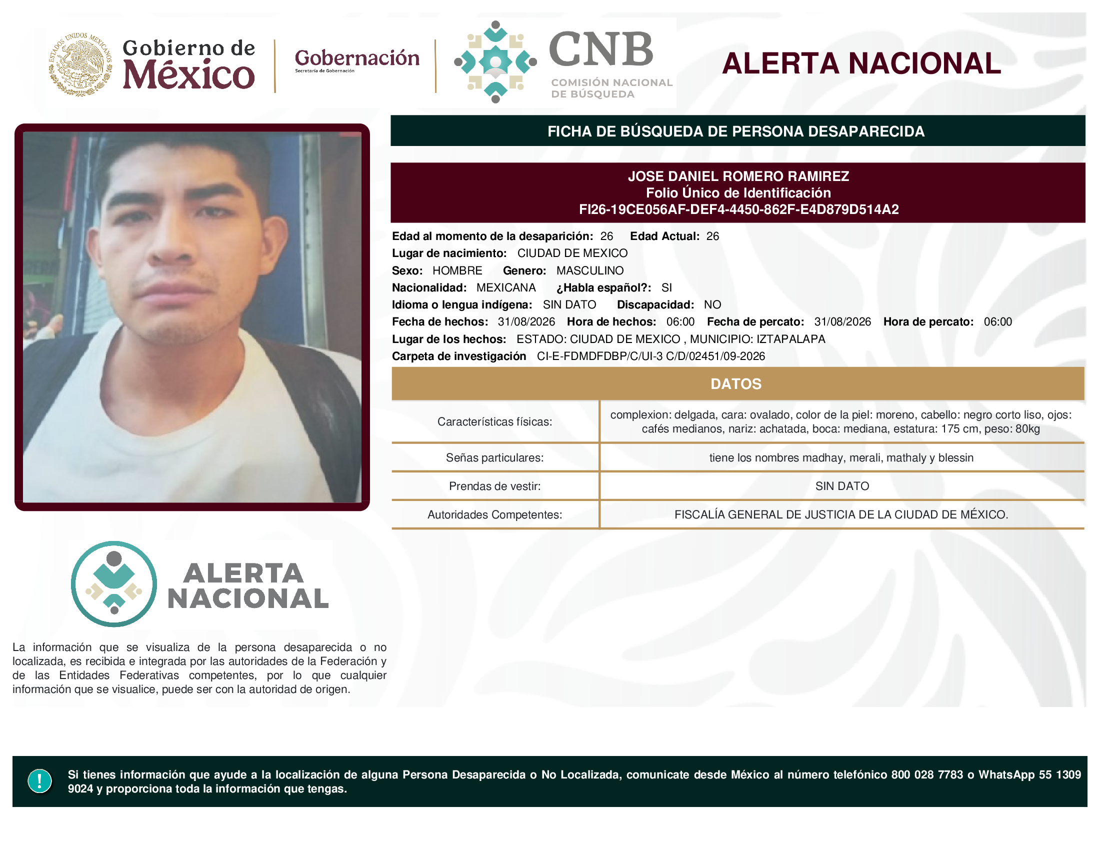 JOSE DANIEL ROMERO RAMIREZ