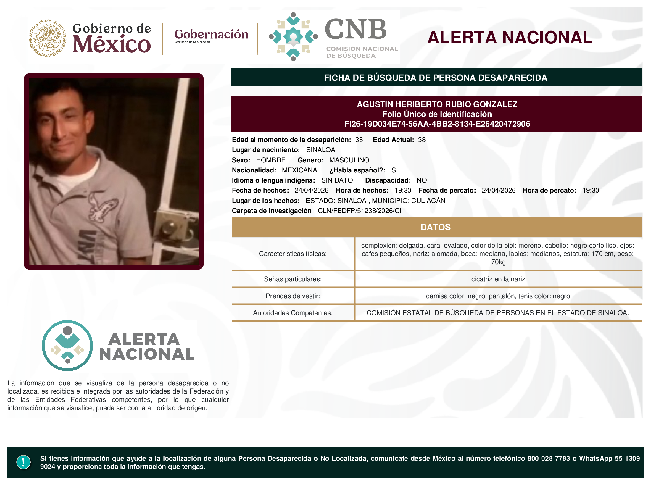 AGUSTIN HERIBERTO RUBIO GONZALEZ