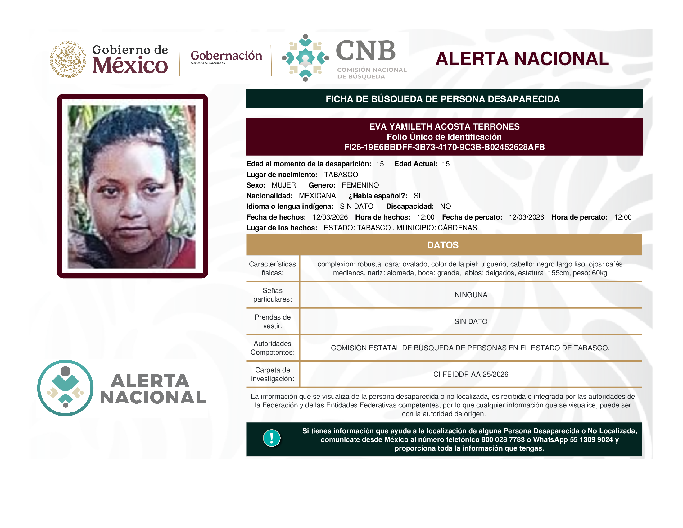 EVA YAMILETH ACOSTA TERRONES